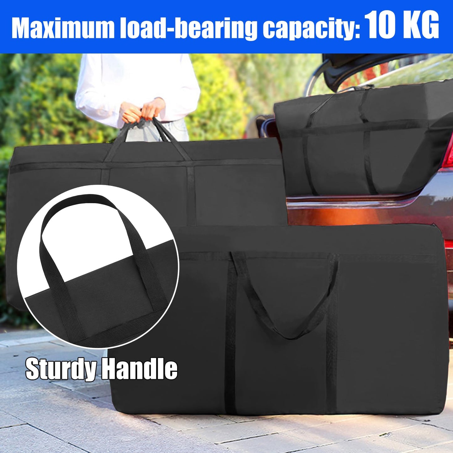 KXF 2 Packs 180L Extra Large Storage Bag Waterproof Heavy Duty Moving Bag Sturdy Space Saver Saving Organiser Underbed Storage Organizer Large