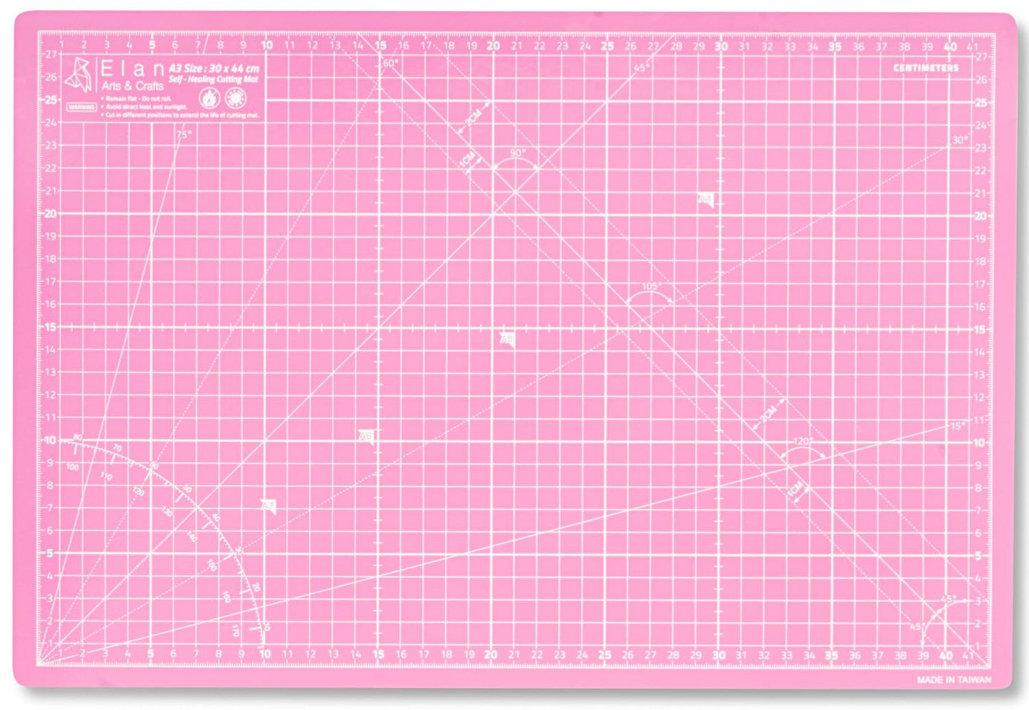 Elan A3 Cutting Mat Pink and Purple, 5-Ply Hobby Board for Crafts 44X30 CM, Self Healing Cutting Mat A3, Recycled PVC Craft Board for Sewing