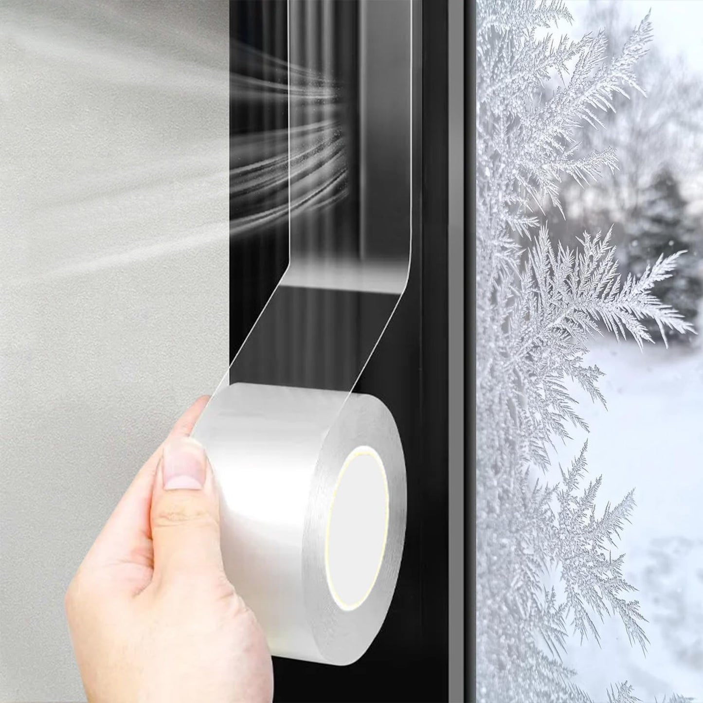 wordmouk Waterproof Sealing Tape 7 cm x 20 m Transparent Adhesive Window Weather Seal and SaveTape for Winter Window Draft Isolation Sealing Film