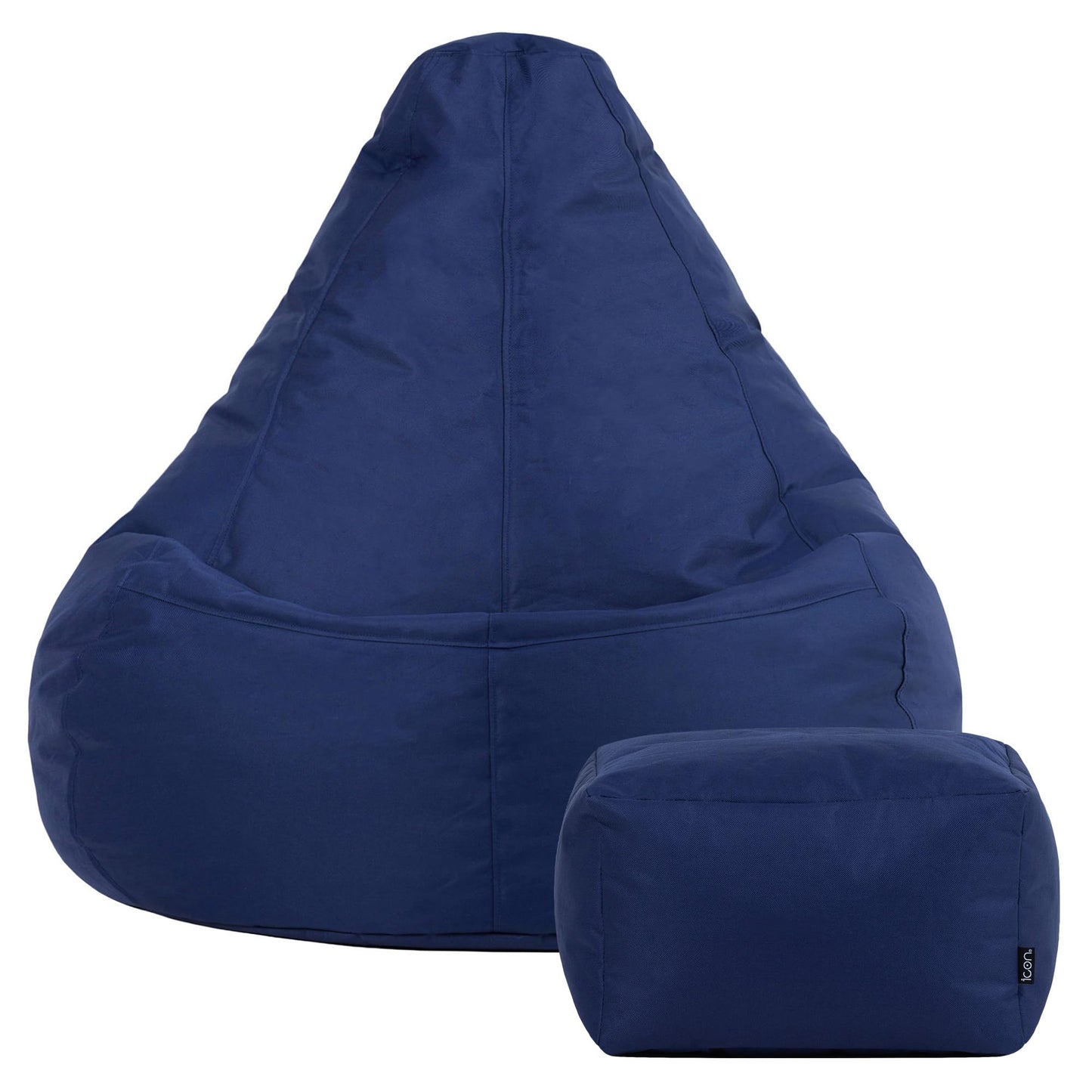 Bean Bag Bazaar Outdoor Bean Bag & Footstool with Filling Included, Blue