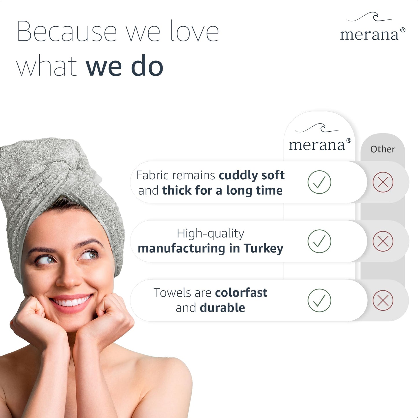 Merana OSLO towel set | quick-drying, soft & lint-free | terry luxury quality | 100% cotton terrycloth | OEKO-TEX | 590 GSM