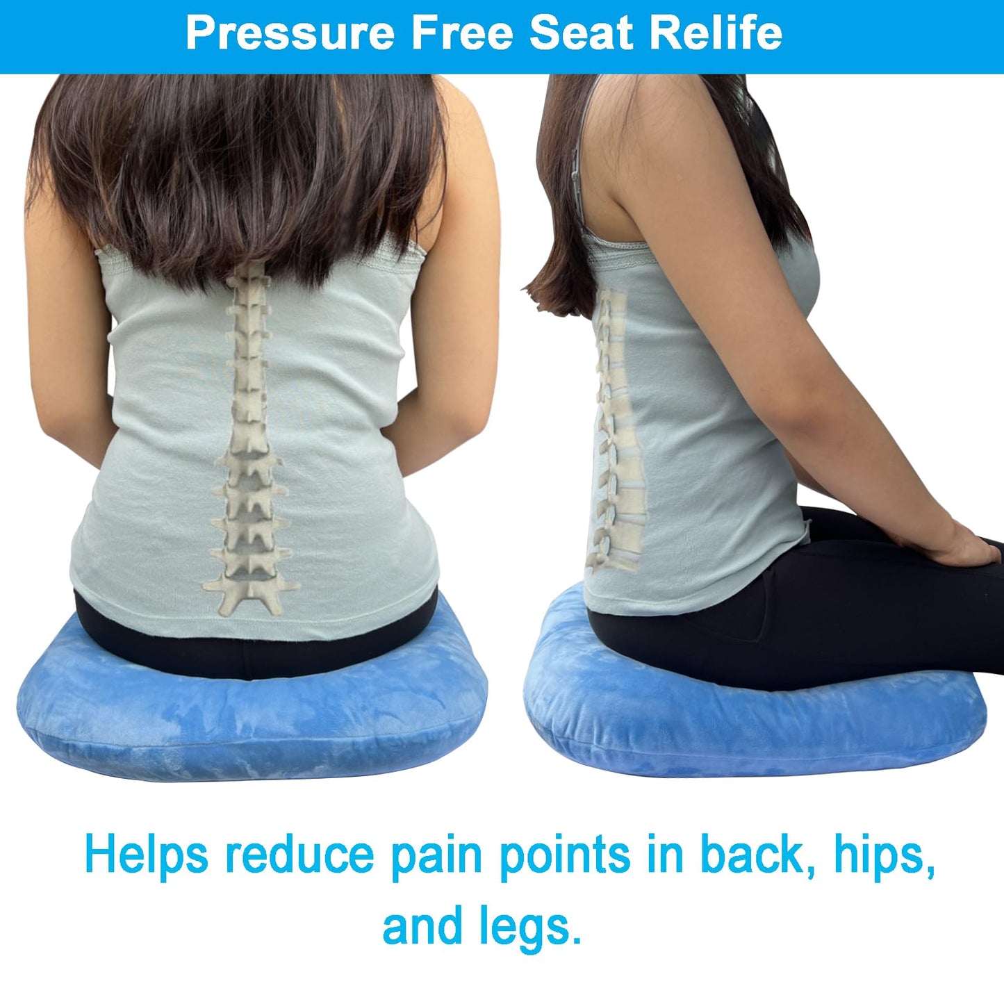 Jeelathy Donut Pillow Hemorrhoid Cushion for Tailbone Pain Relief, Medical Anti-bedsore Seat Cushion for Pressure Sores & Bedsores, Pregnancy