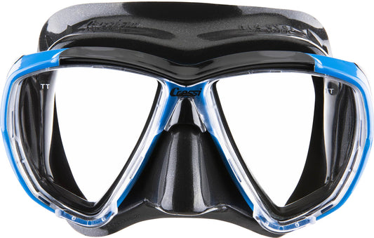 CRESSI Big Eyes+Alpha Ultra Dry Combo Black/Azure - Combo Set Mask + Snorkel UD for Diving and Snorkelling, Black/Azure, One Size, Adults