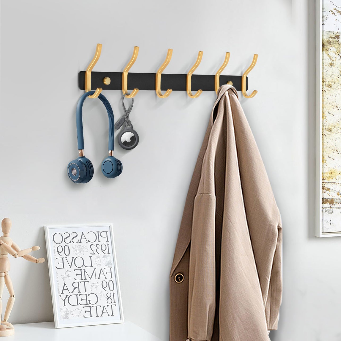 MEIJO Coat Hooks Wall Mounted, Coat Rack Wall Mounted Stainless Steel Heavy Duty Wall Hook, Coat Hooks for Door, Bedroom, Bathroom