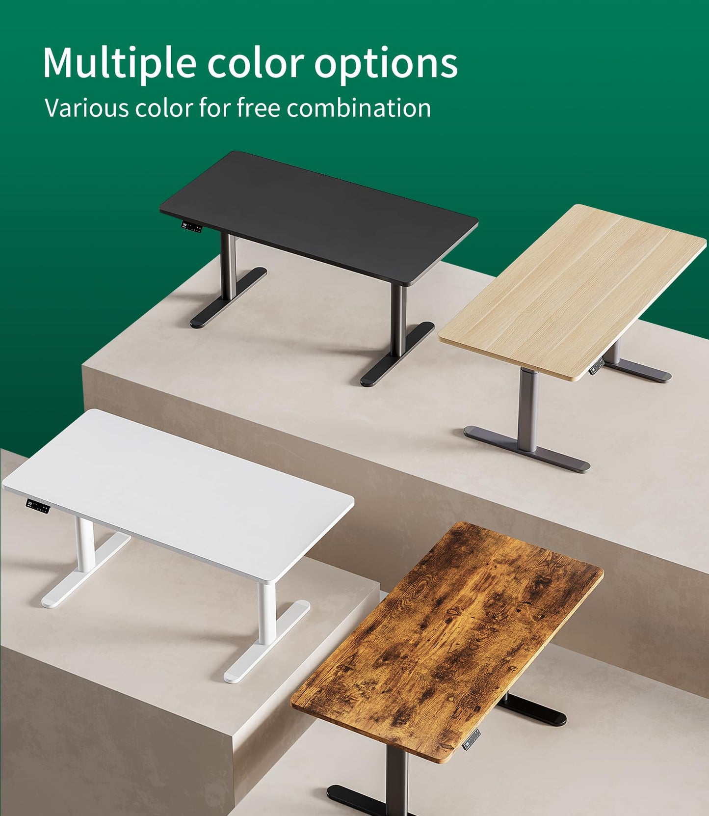 MAIDeSITe Table Top,Desktop for Height Adjustable Electric Standing Desk,Black,180 * 80 * 2.5 cm