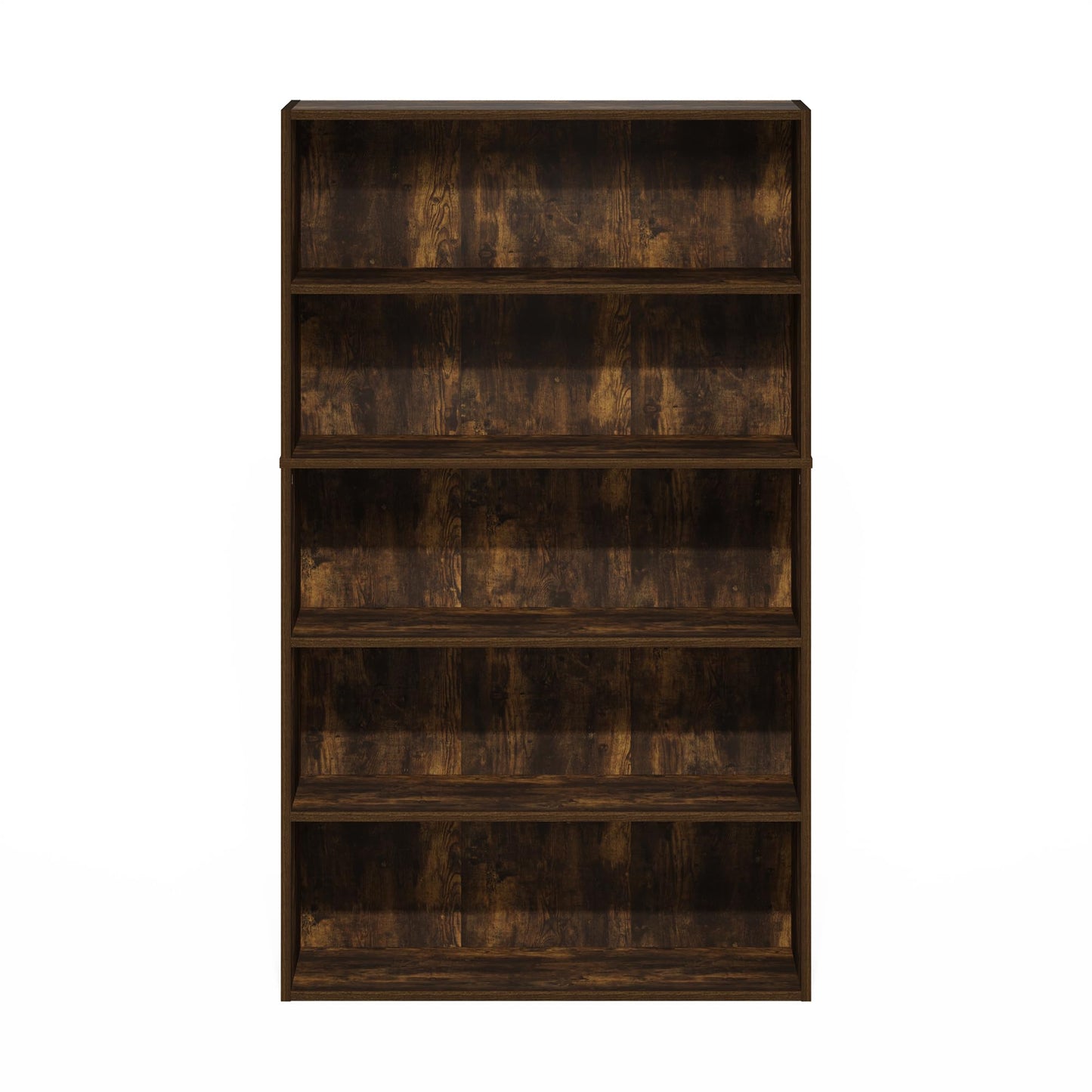 Furinno PASIR Book Shelf, 5-Tier Bookshelf, Bookcase with Open Shelf, 9.4 x 31.5 x 52.7, for Living Room, Bedroom, Home Office, Amber Pine