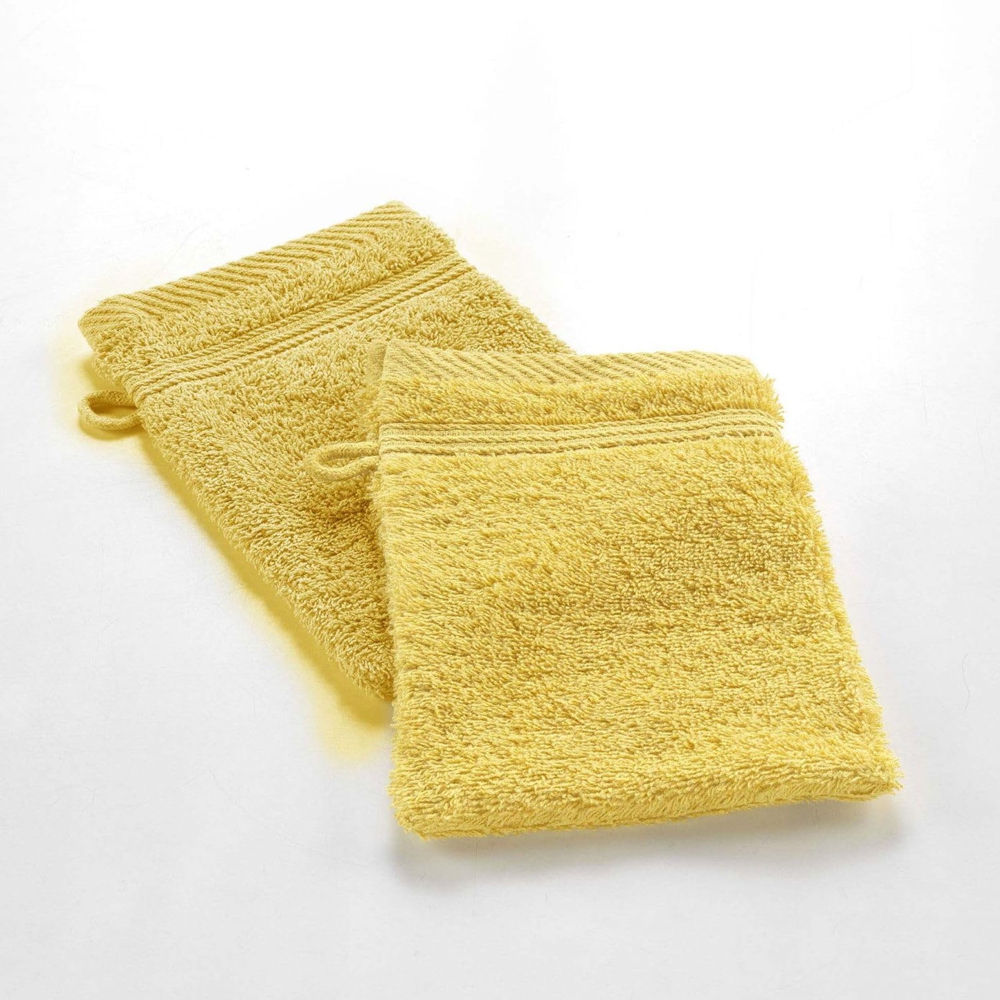 Douceur d'Intérieur, Mimosa 1801475 Face Cloths 15 x 21 cm 100% Cotton Pack of 2