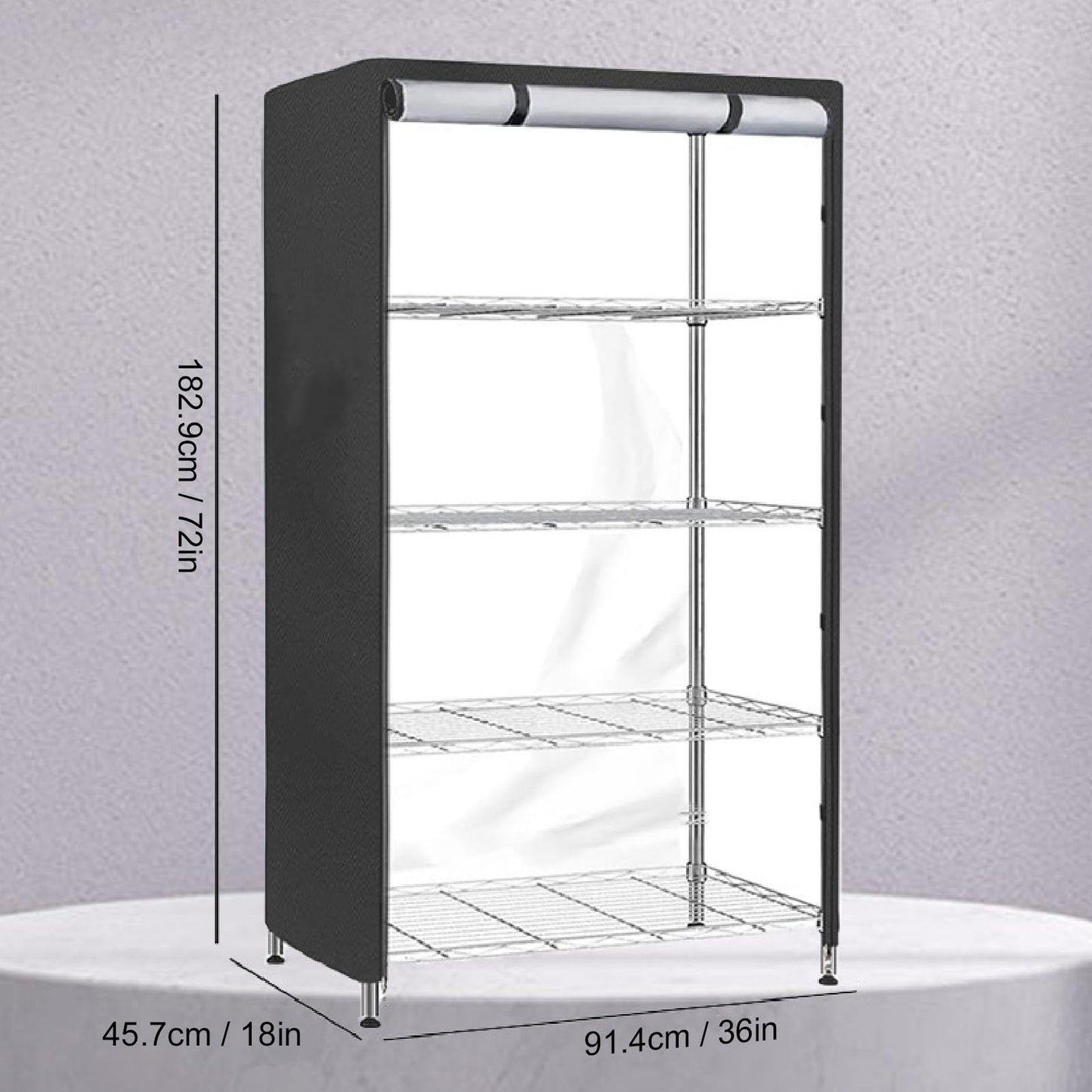 LICAEVEY Water Proof Shelf Cover, 210D Silver Coated Oxford Fabric Duty Dust Proof Storage Wire Rack Covers