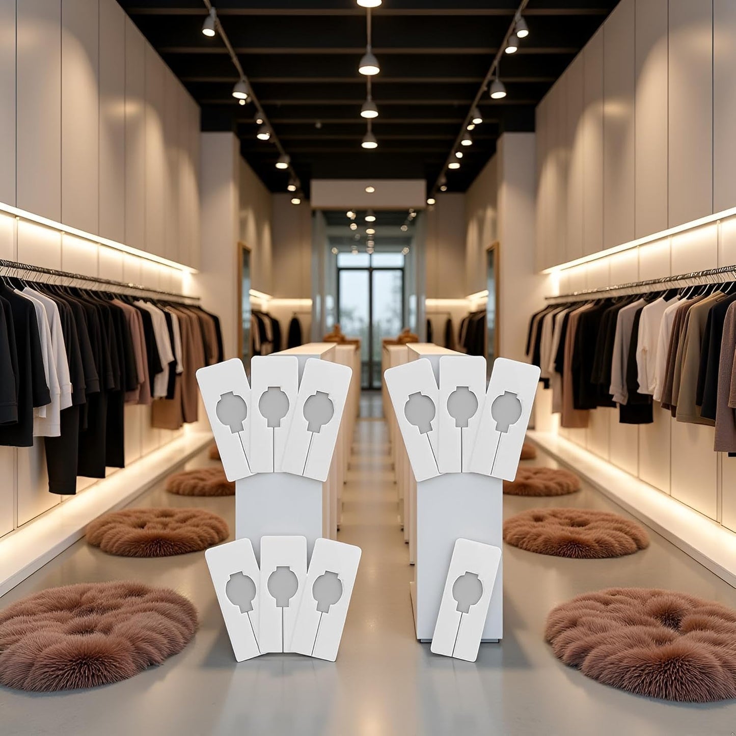 Wwyan 10Pcs White Clothing Rack Size Dividers Closet Dividers Rectangular Clothing Hangers Dividers with Clothing and Closet Storage,for Hanging