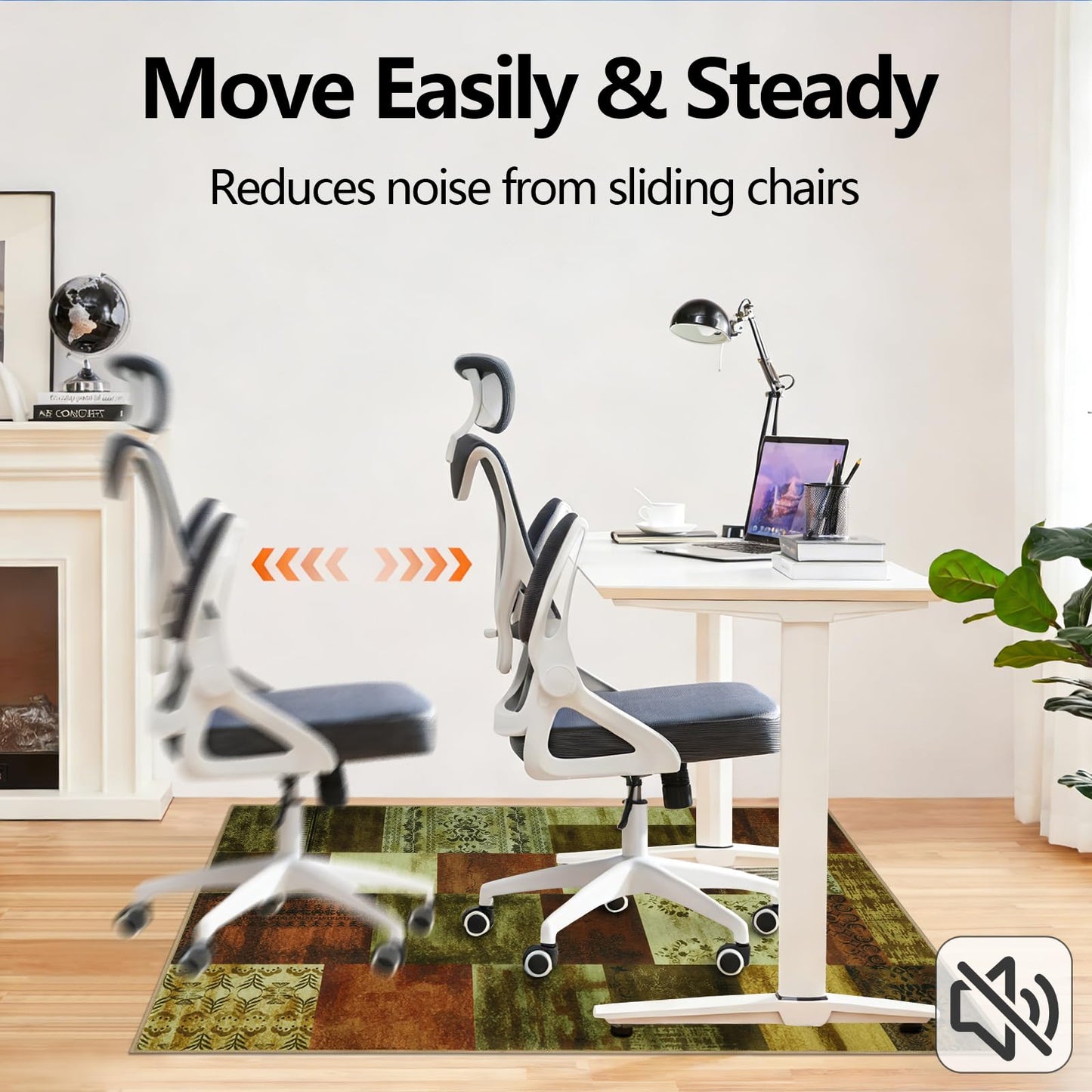 Homcomodar Office Chair Mat for Hardwood Floor 90x120cm Floor Mat Taupe