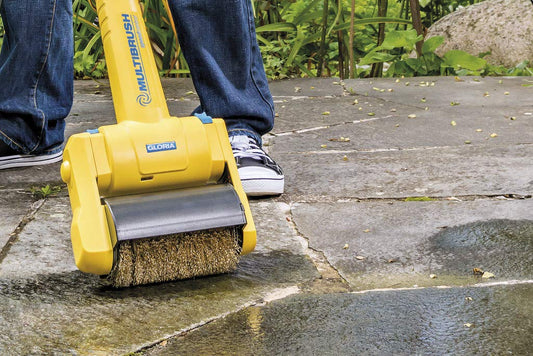GLORIA Stone Brush PRO | Accessories for MultiBrush and PowerBrush | Clean Robust Paving Stones and Stone Slabs with a Wire Brush | 10 cm Diameter |