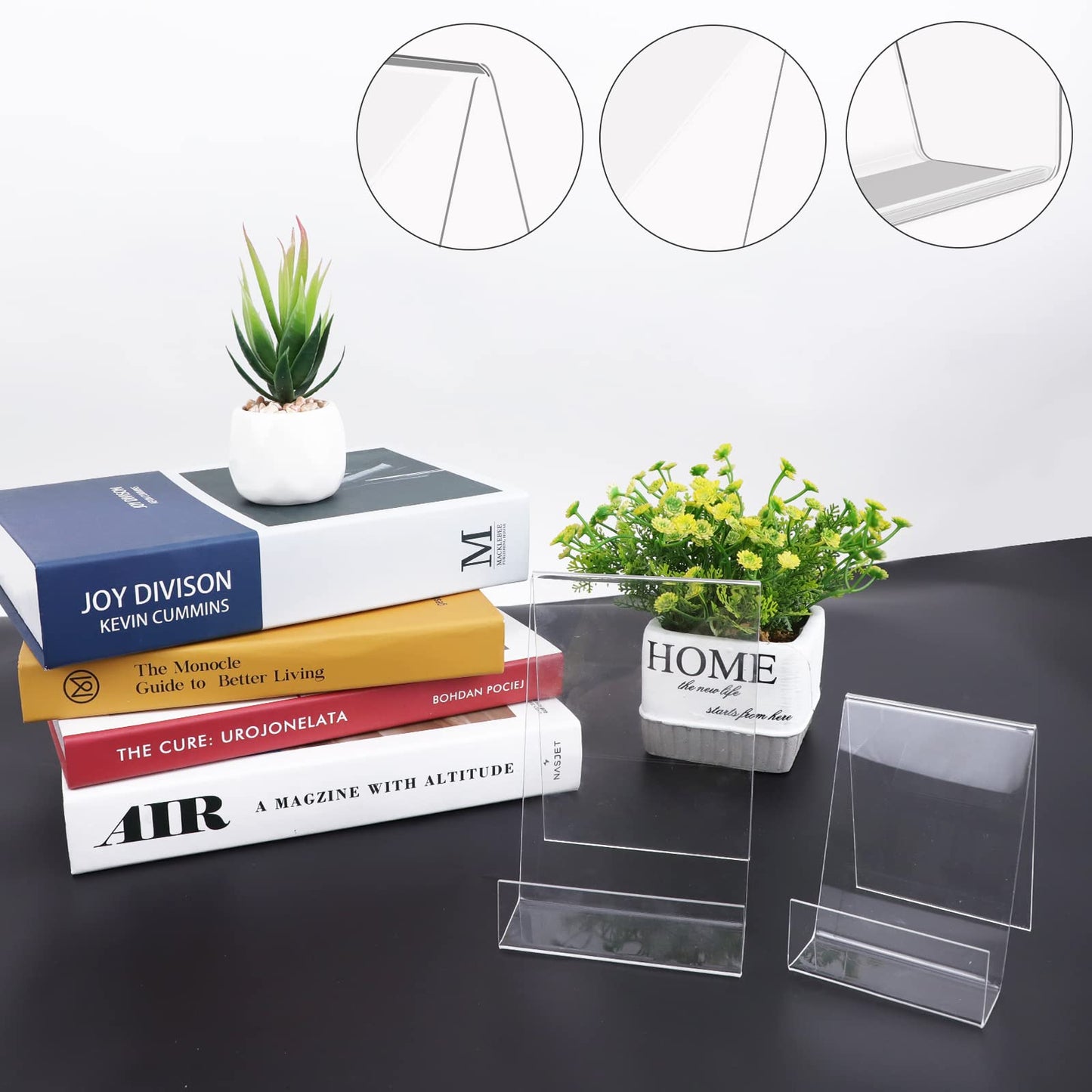 6 PCS Acrylic Book Display Stands, Transparent Display Stands