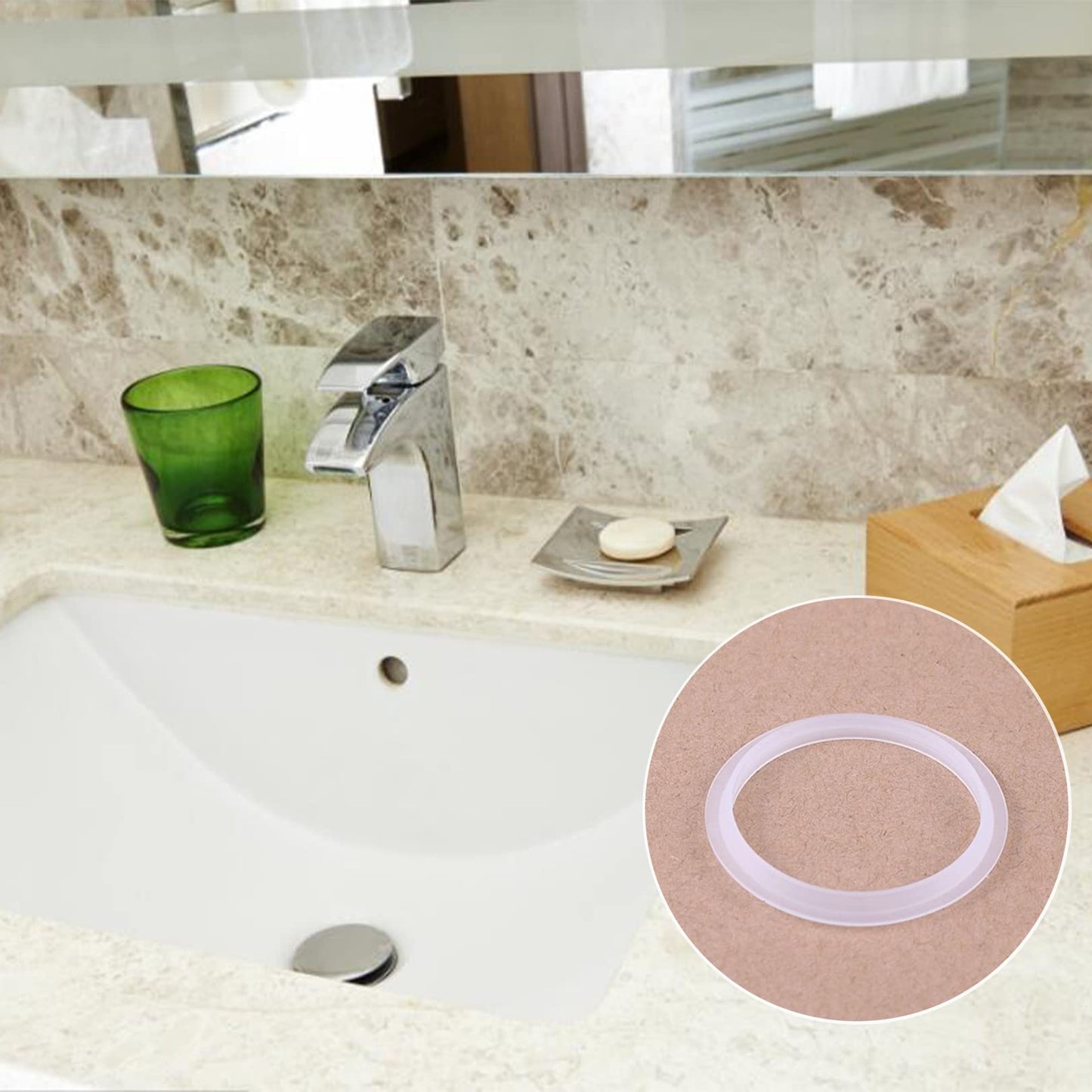 Sink Plug Rubber Seal,Bathroom Sink Drain Plug Stopper,2PCS,31/39mm