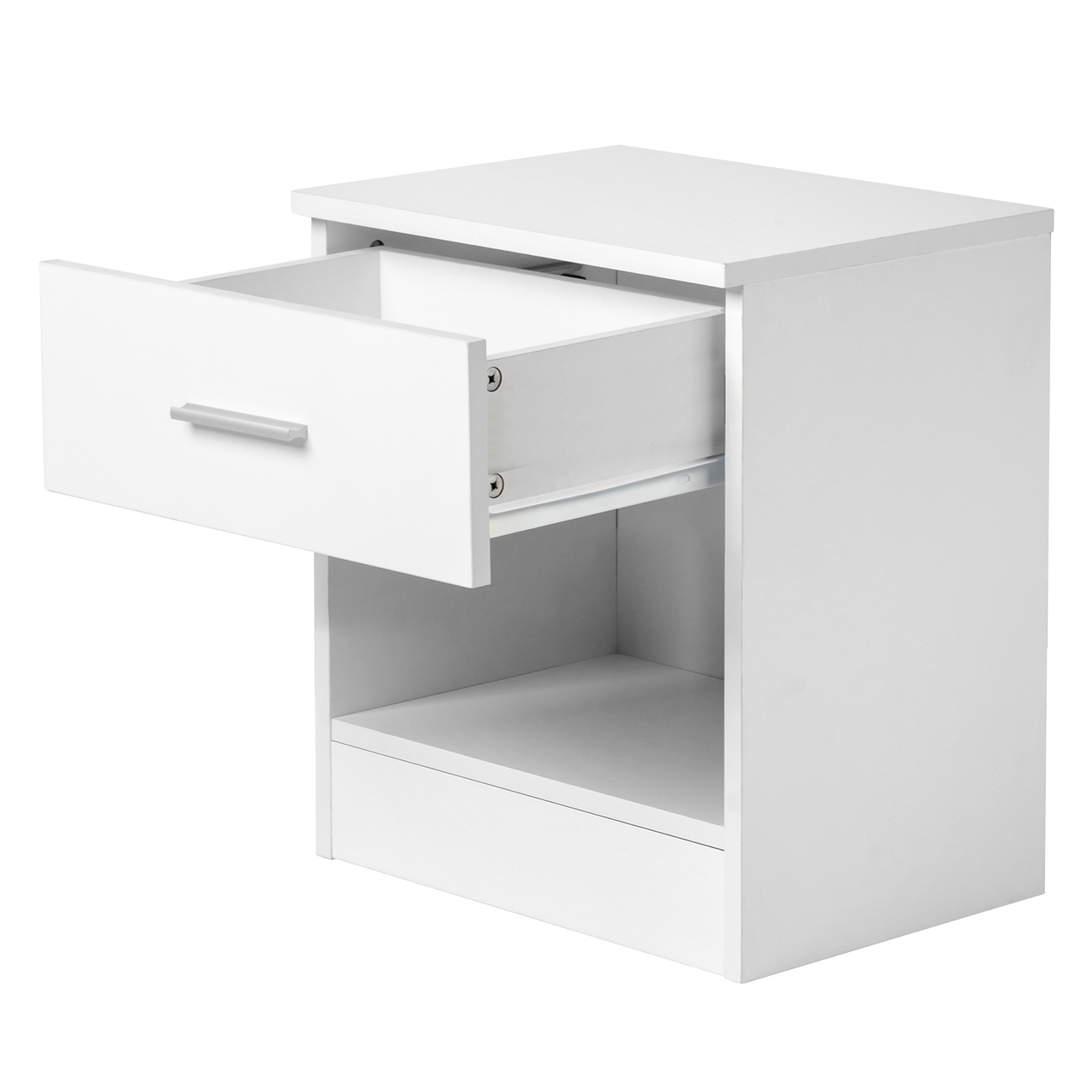 2-Tier Nightstand Bedside Cabinet End Table for Bedroom Home Office White
