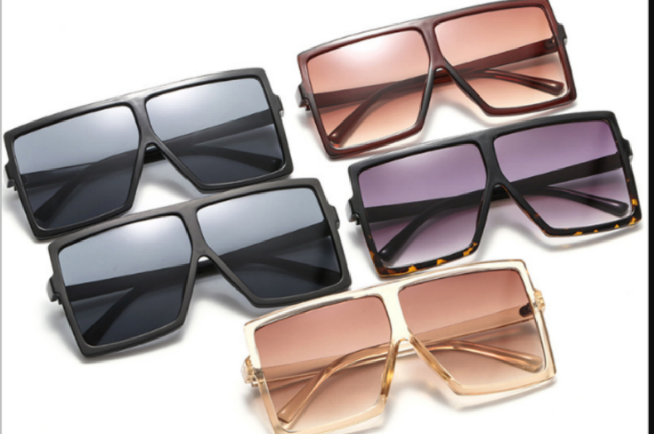 Oversized Square Flat Top Women Very Lrge Ladies Fashion Sunglasses Shade UV400