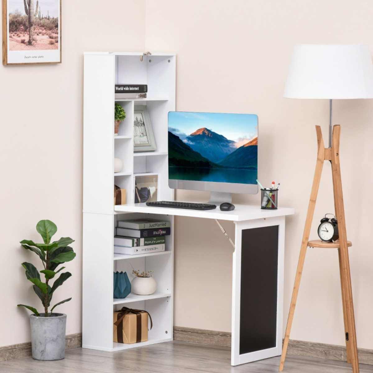 Wall Mount Desk Cabinet 38.5" W x 20" D x 60.25" H