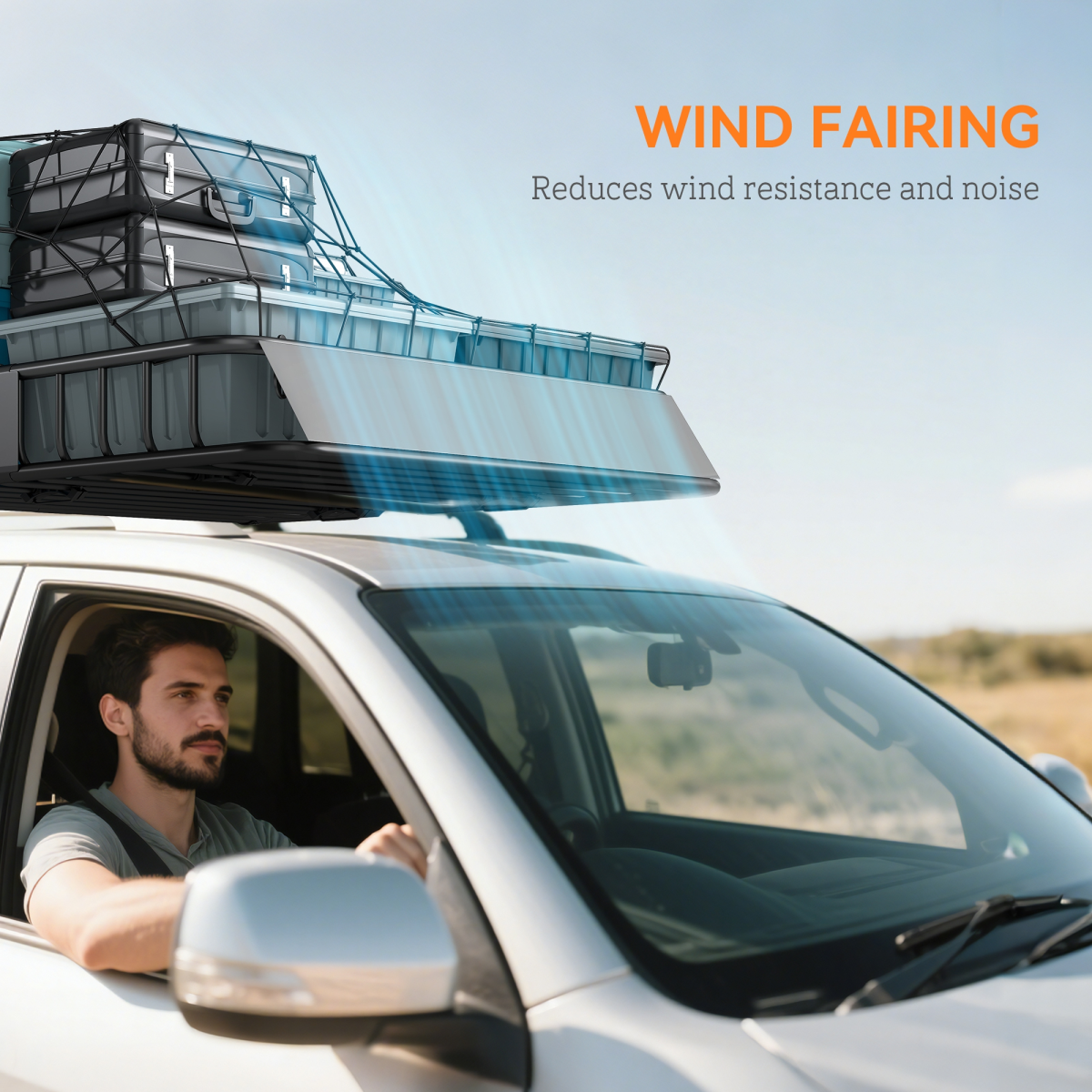 Roof luggage rack basket tray