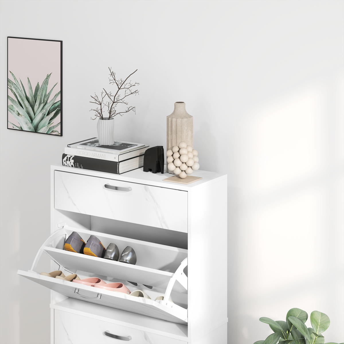 Three drawer shoe cabinet