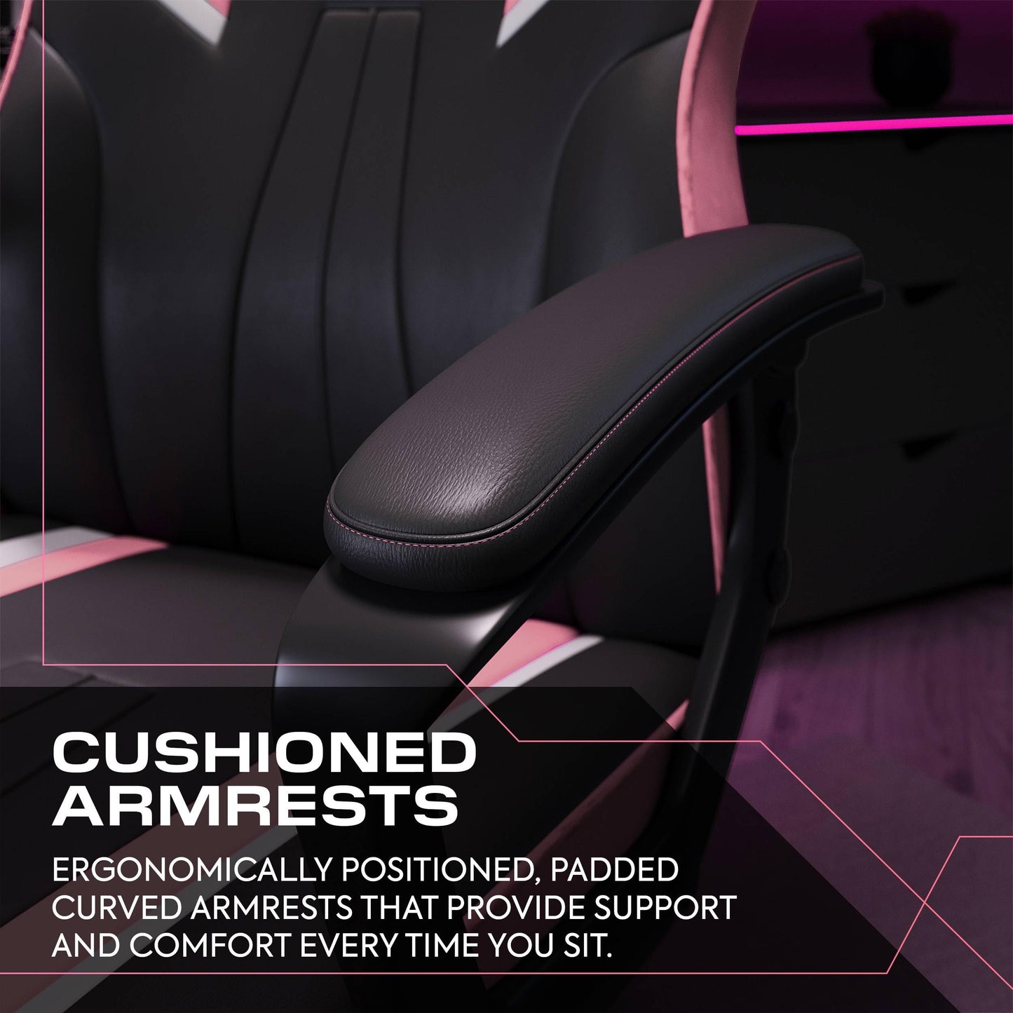 X-Rocker Tempest High Back Ergonomic Office Gaming Chair for Adults & Teens - Extra Wide Seat, Cushioned Armrest, Height Adjustable