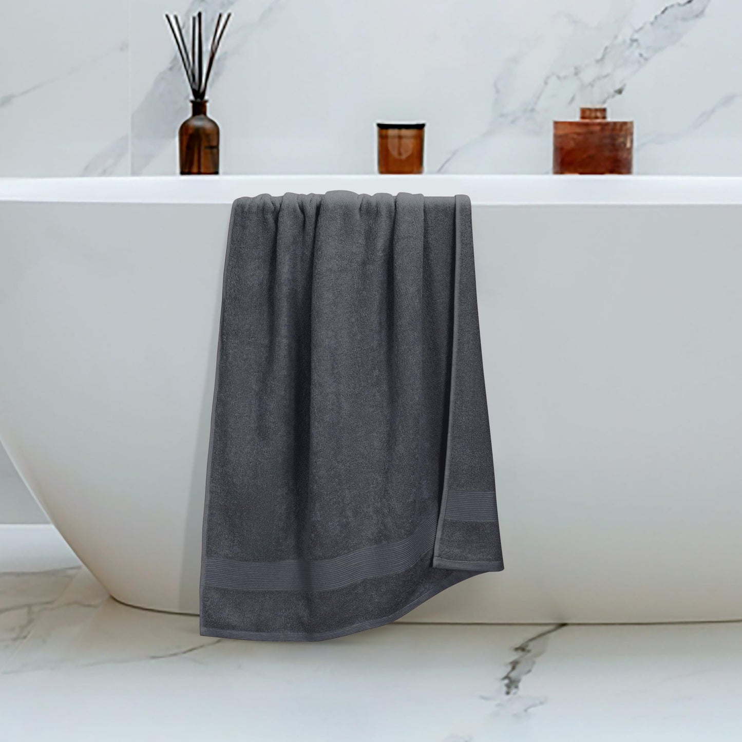 Elvana Home 4 Pack Bath Towel Set 27x54, 100% Ring Spun Cotton, Ultra Soft Highly Absorbent Machine Washable Hotel Spa Quality Bath Towels for