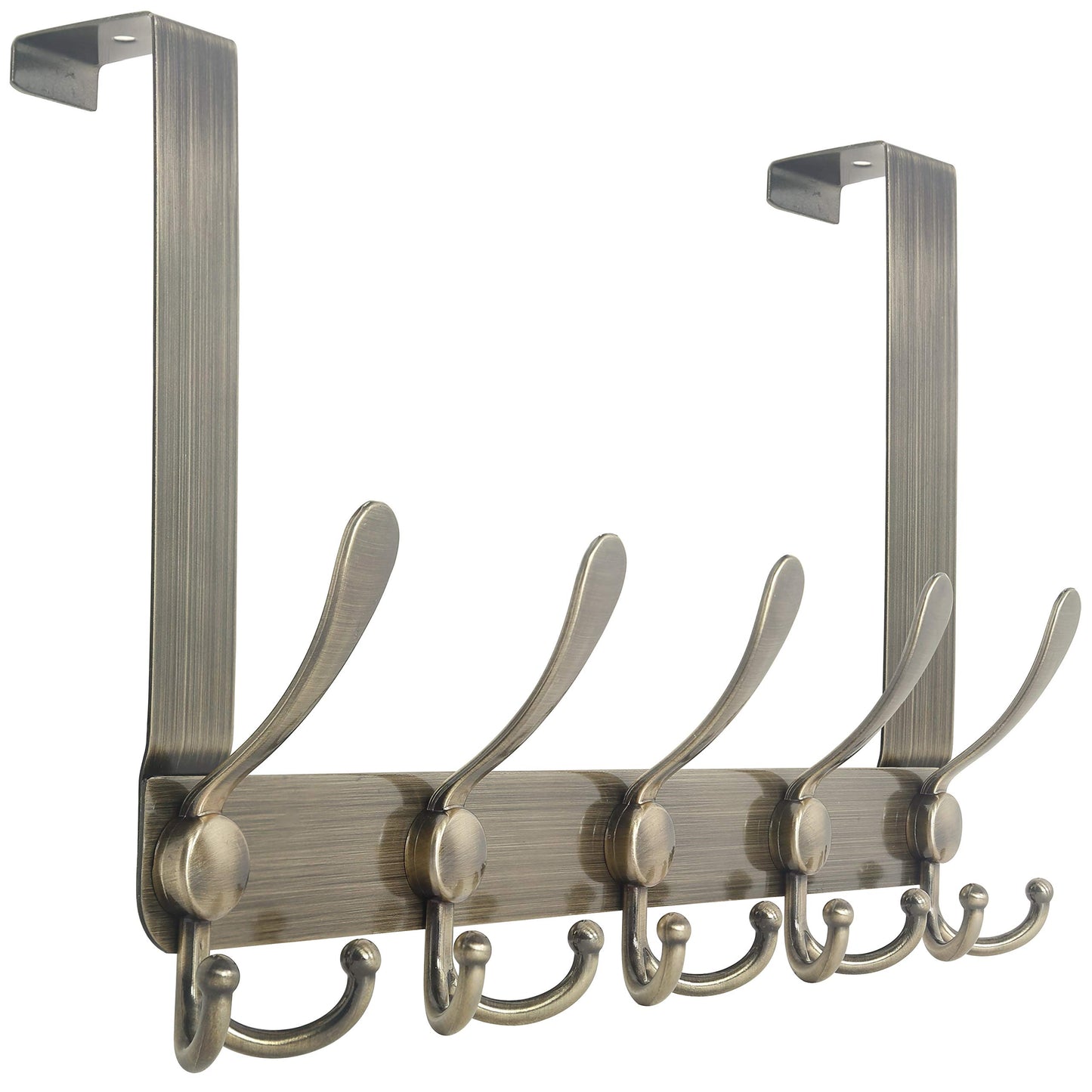 WEBI Over The Door Hook Rack with 5 Tri Hooks for Hanging,Over Door Hanger Coat Rack Over The Towel Rack Towel Hanger for Behind Back of