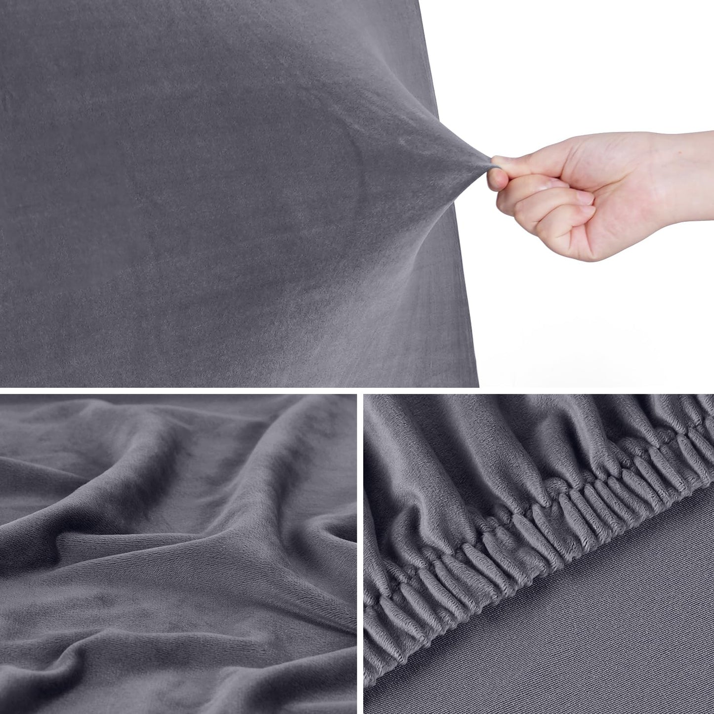 TAOCOCO Bed Headboard Cover, Elastic Headboard protection cover, all-inclusive design solid color elastic protection, Dark Grey 180-200 cm