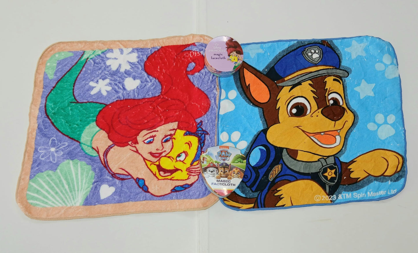 Lex's Linens Paw Patrol & Little Mermaid 2 Pack Magic Facecloth