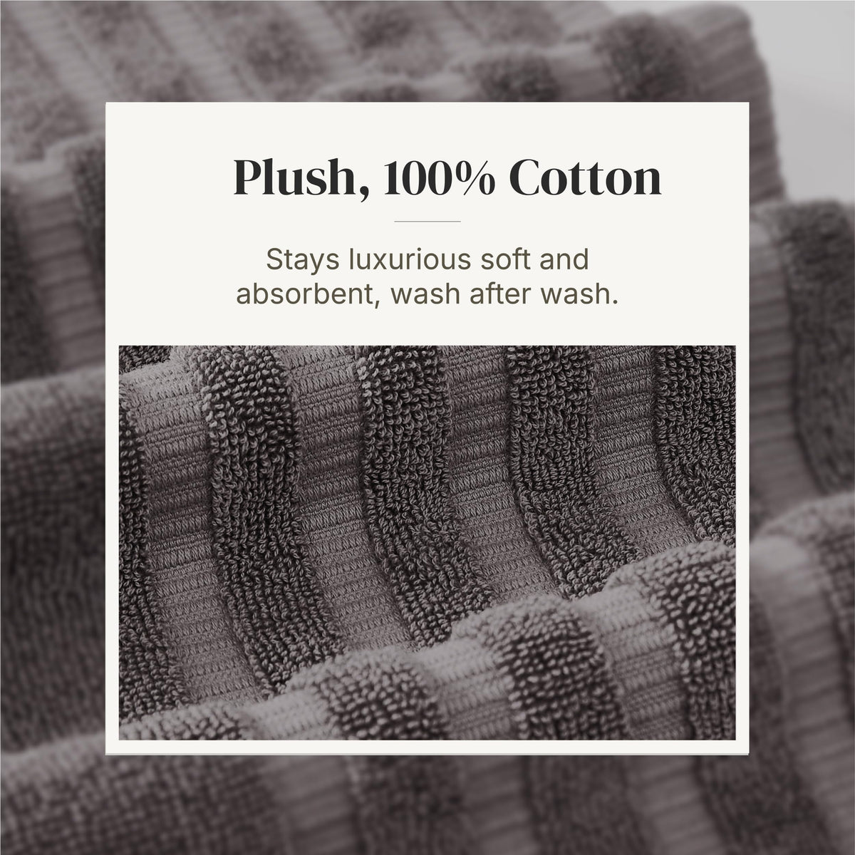 Amrapur Pacific Coast Textiles 6 Pc Yarn Dyed Towel Oxford Ash Grey, 6-Piece