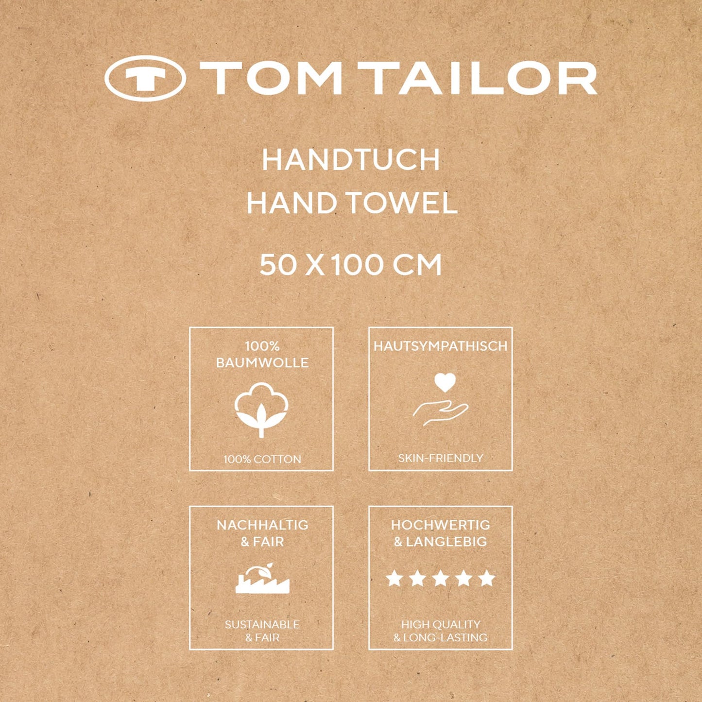 TOM TAILOR Colour BATH TOWEL Orange (Dark Coral) Towel with Hook and Label with Logo 50 x 100 cm 100% Cotton Terry Towel, Pack of 2