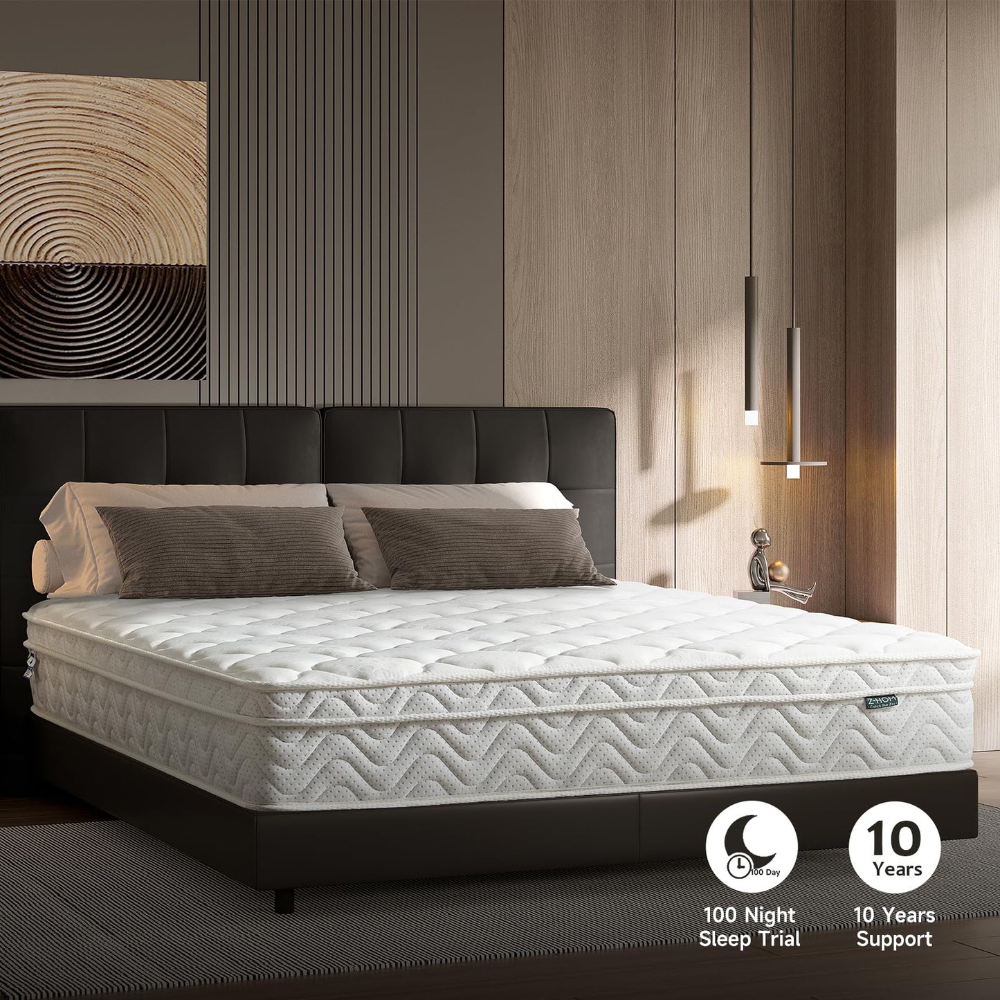 Z-hom Single Mattress, 10 Inch Hybrid Mattress, 7-Zone Orthopaedic, Memory Foam & Individually Pocket Springs
