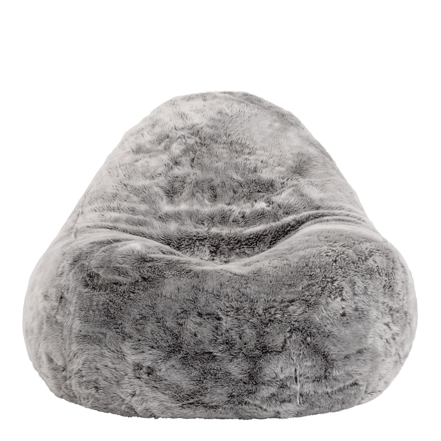 icon Lounger Faux Fur Fluffy Bean Bag Chair with Filling Included, Grey