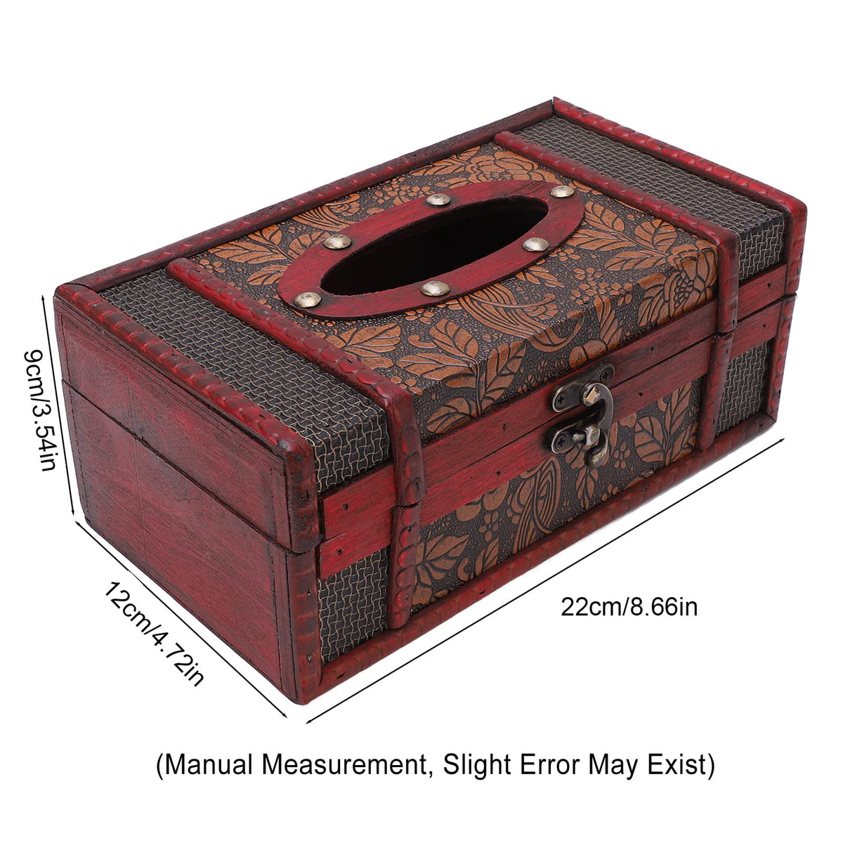 Wooden Crafted Classical Antique Book Tissue and Rectangular Wooden Tissue Box Cover,Retro Tissue Box,Novelty Napkin Paper Holder Box Cover for