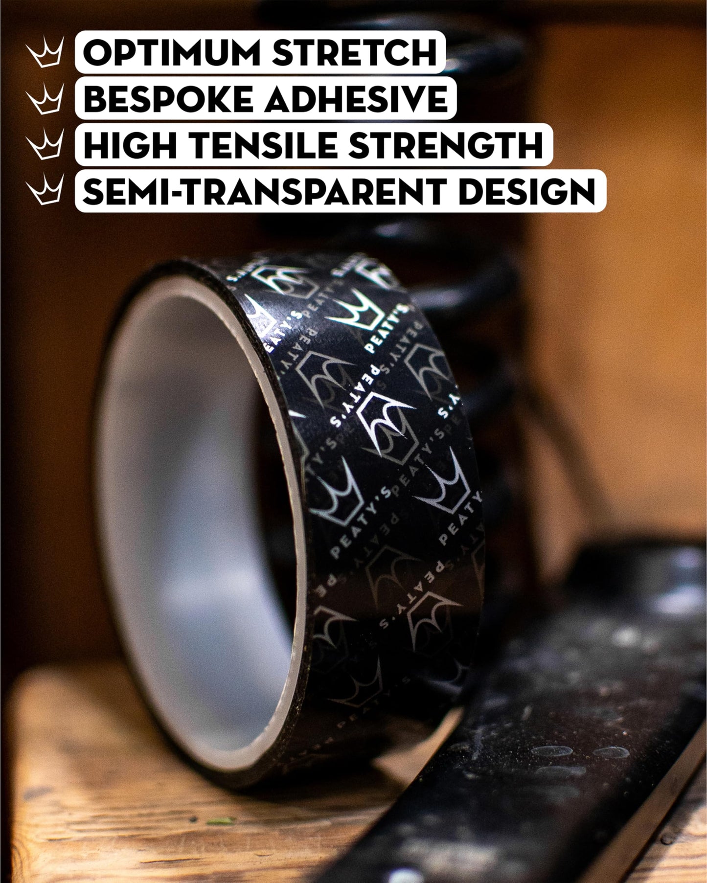 Peaty's Tubeless Wheel Conversion Kit - Enduro & DH - 30mm Tape / 42mm Valves / 2x 120ml Holeshot Biofibre Sealant Pouch, Black, 30mm Enduro & DH