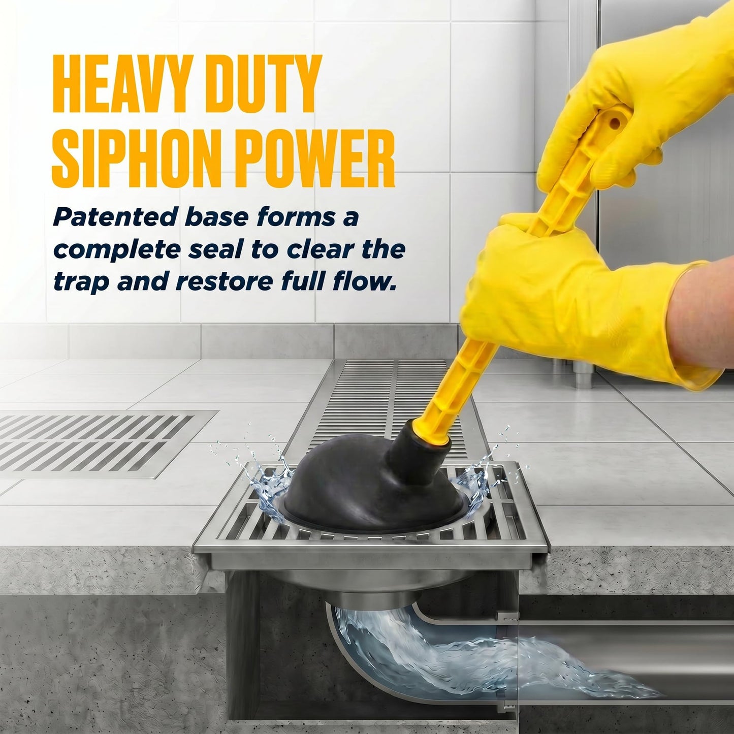 Mario10 Heavy Duty Drain Plunger & Sink Unblocker, Suction Cup, 4.52-in