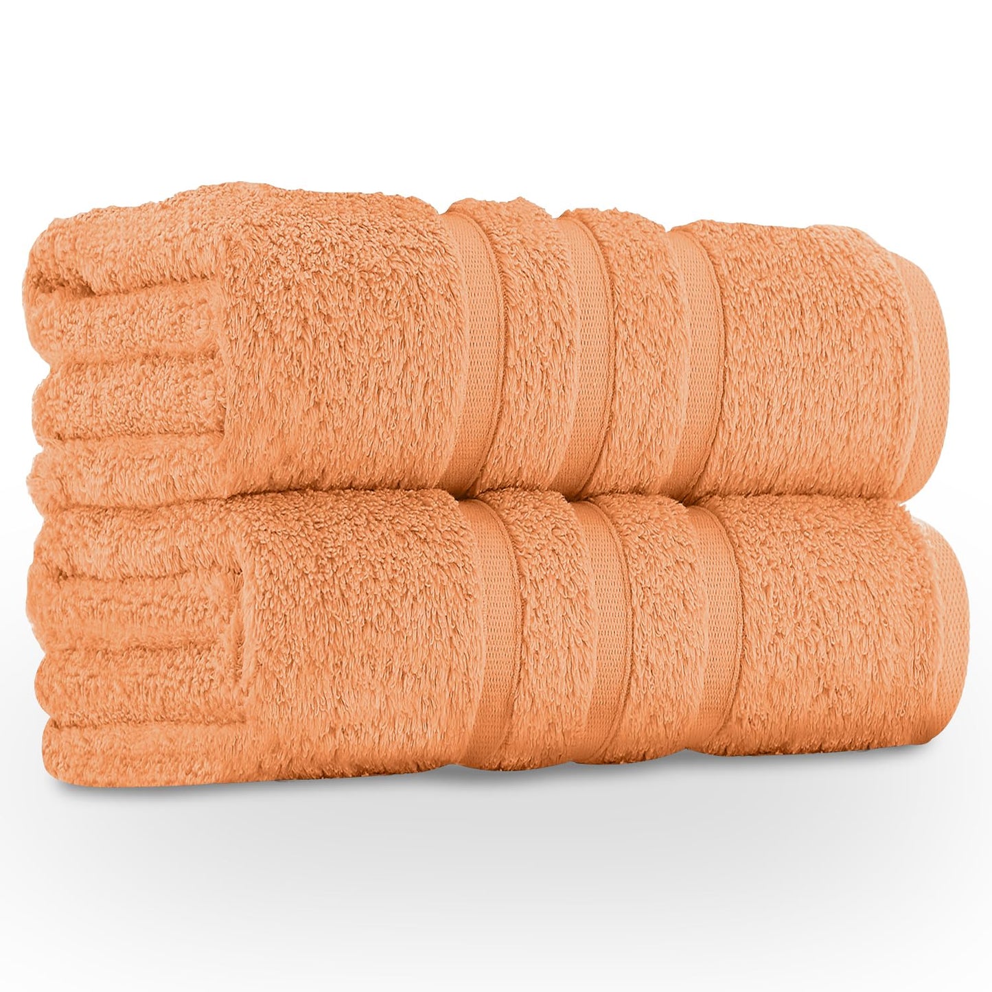GC GAVENO CAVAILIA Large Bath Sheet 2 Pack - 100% Egyptian Cotton - Highly Water Absorbent & Quick Dry Extra Large Towels - Easycare & Durable - Peach