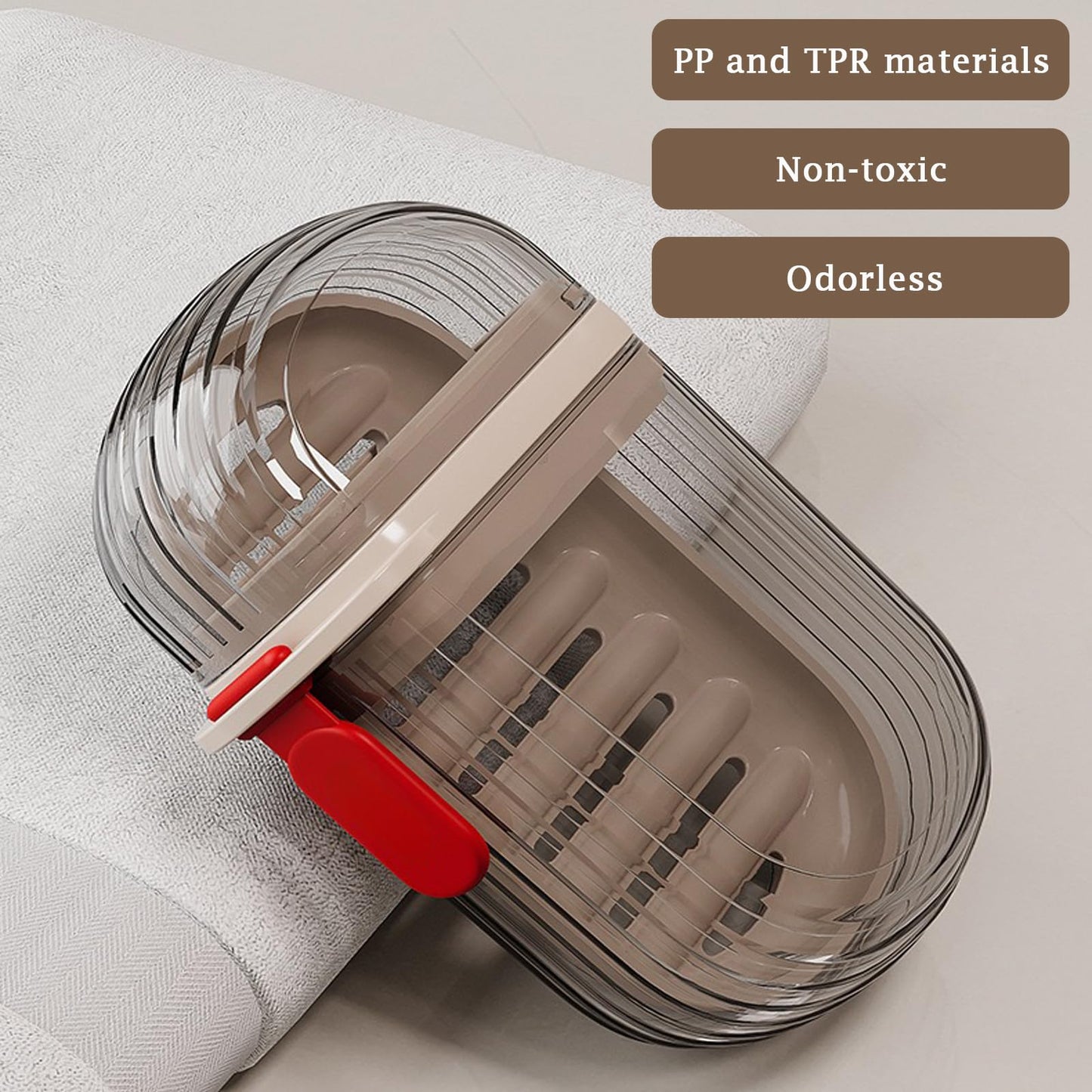 Soap Dish Holder with Lid 2 Pcs, Mini Travel Soap Case with Drainage,Waterproof Leakproof Portable Sealed Shower Soap Box Container Holder for Travel