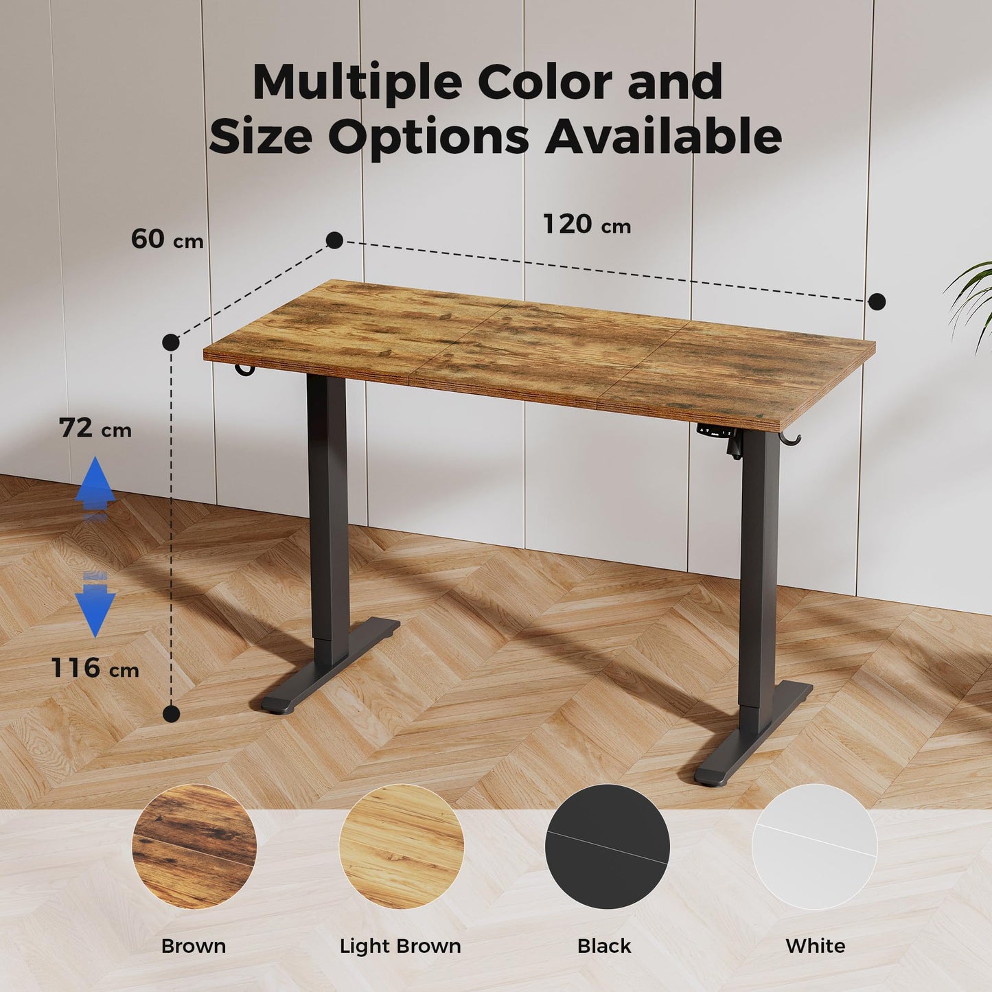 Agilestic Electric Standing Desk, 2 Memory Buttons, 120x60cm