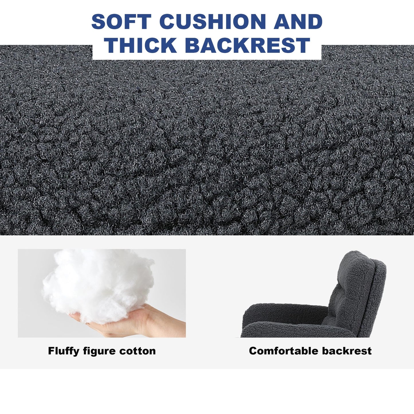 Youhauchair Office Chairs for Home, Faux Cashmere Desk Chair, Dark Grey