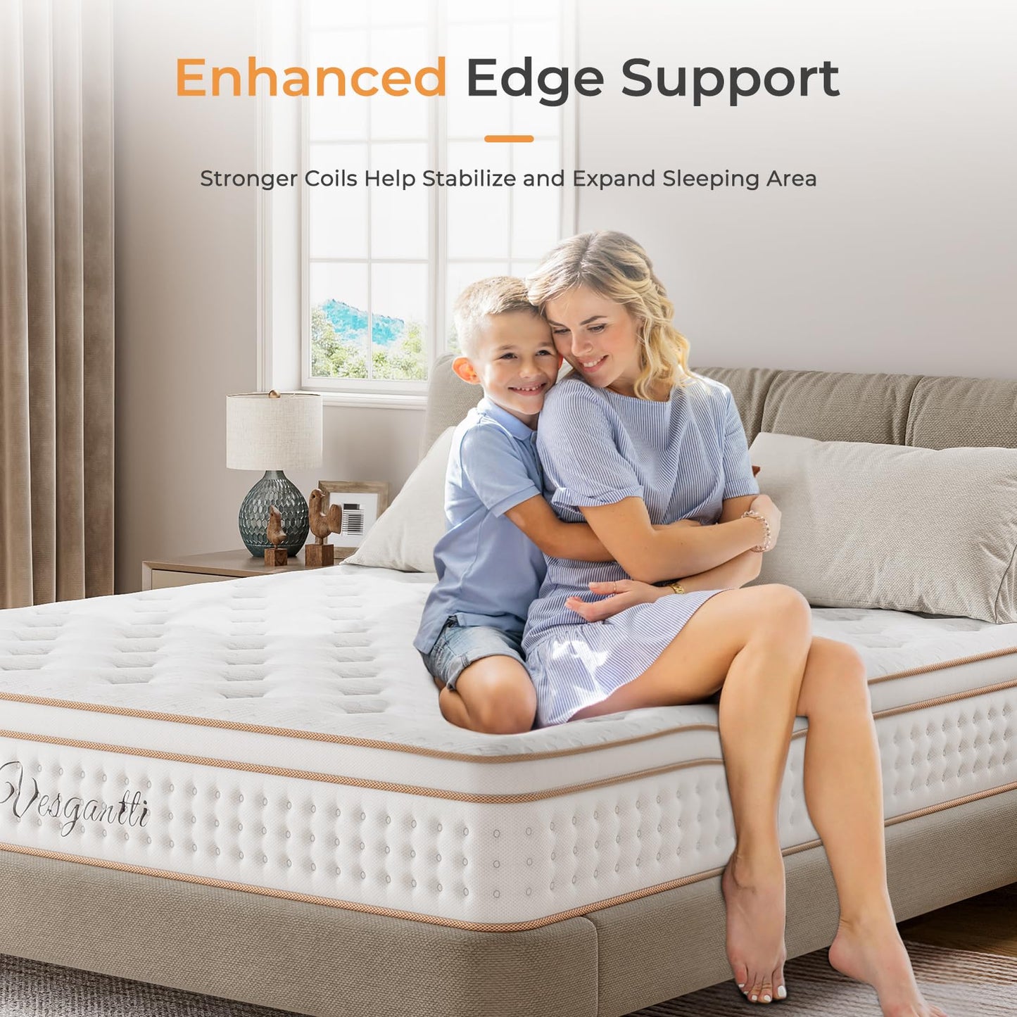 Vesgantti Mattress with Memory Foam Top 2FT6 Small Single Mattress 75x190cm