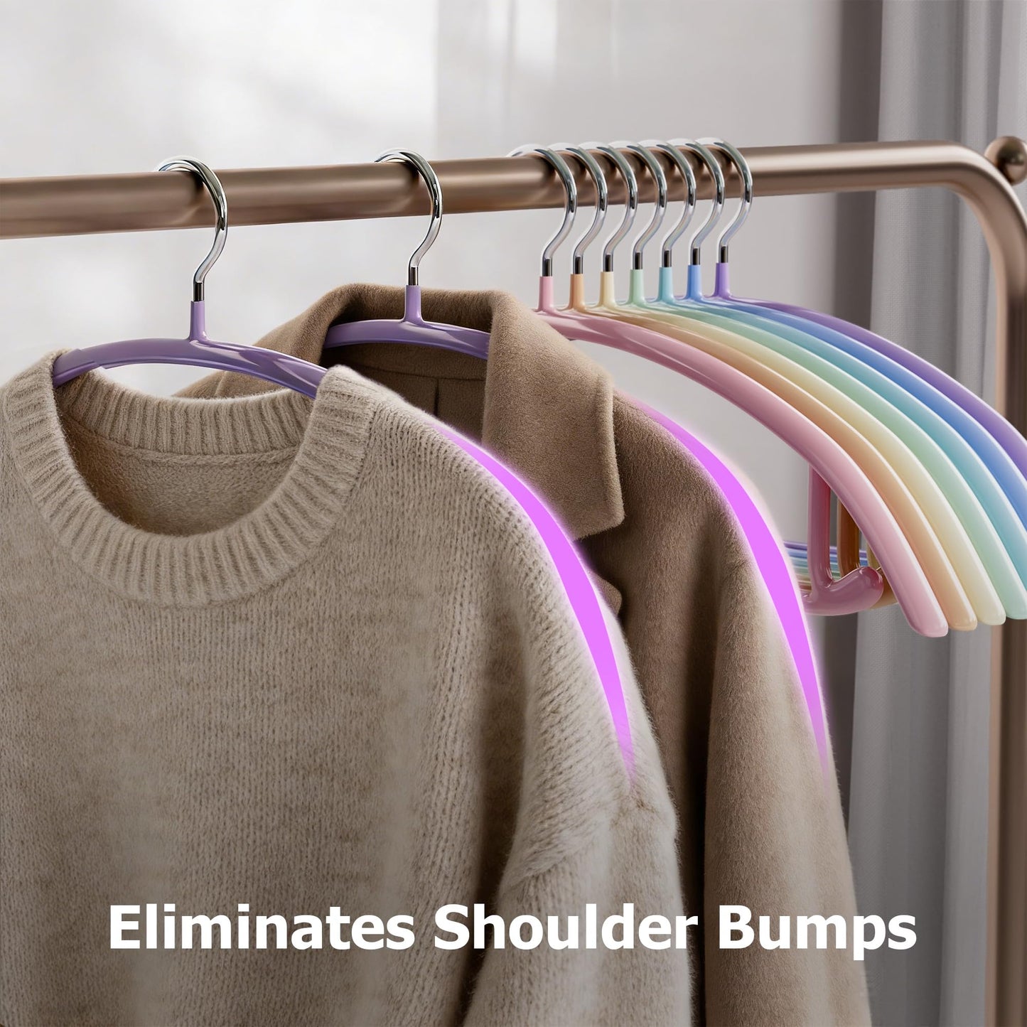 CTIME 14 Pack Clothes Hangers, PVC Coated Metal Coat Hangers Non Slip
