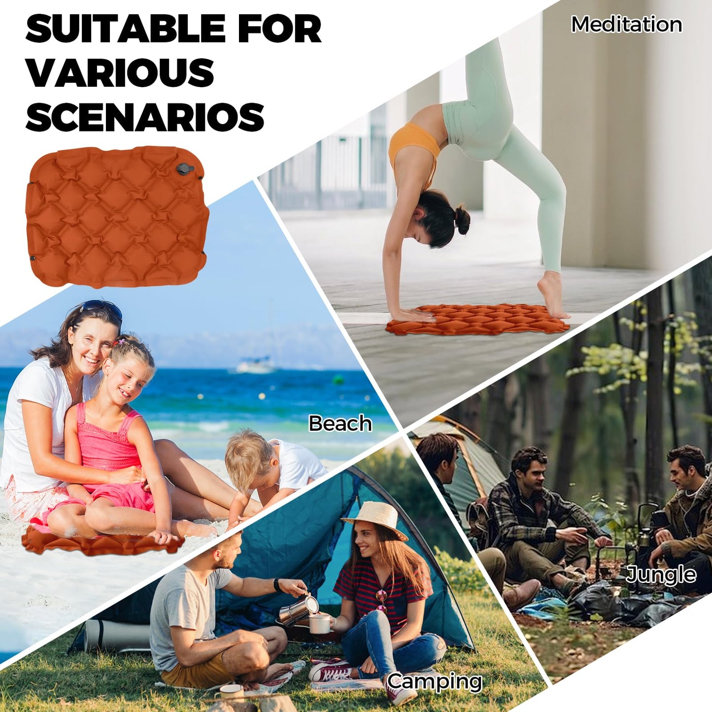 Guangcailun Inflatable Seat Cushion Sit Mat Portable Travel Seat Cushion