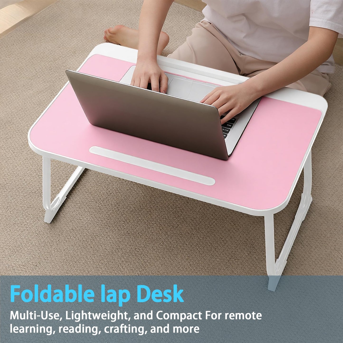 Lap Desk, Bed Table with Drawer, for Laptop, Reading, Writing, Eating & Watching Movies on Bed, Sofa, or Floor, Office and Home (Red)