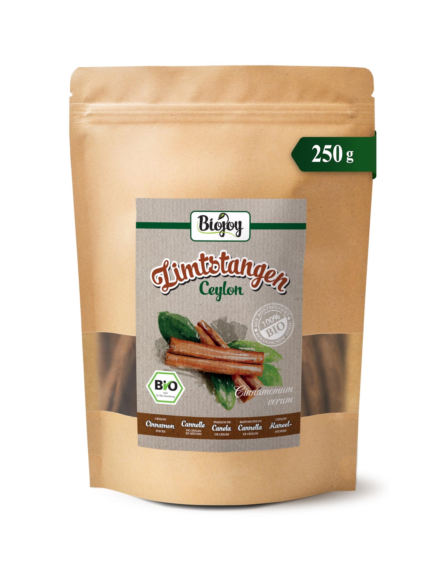 Biojoy Organic Ceylon Cinnamon Sticks - Cinnamomum verum (250 g)