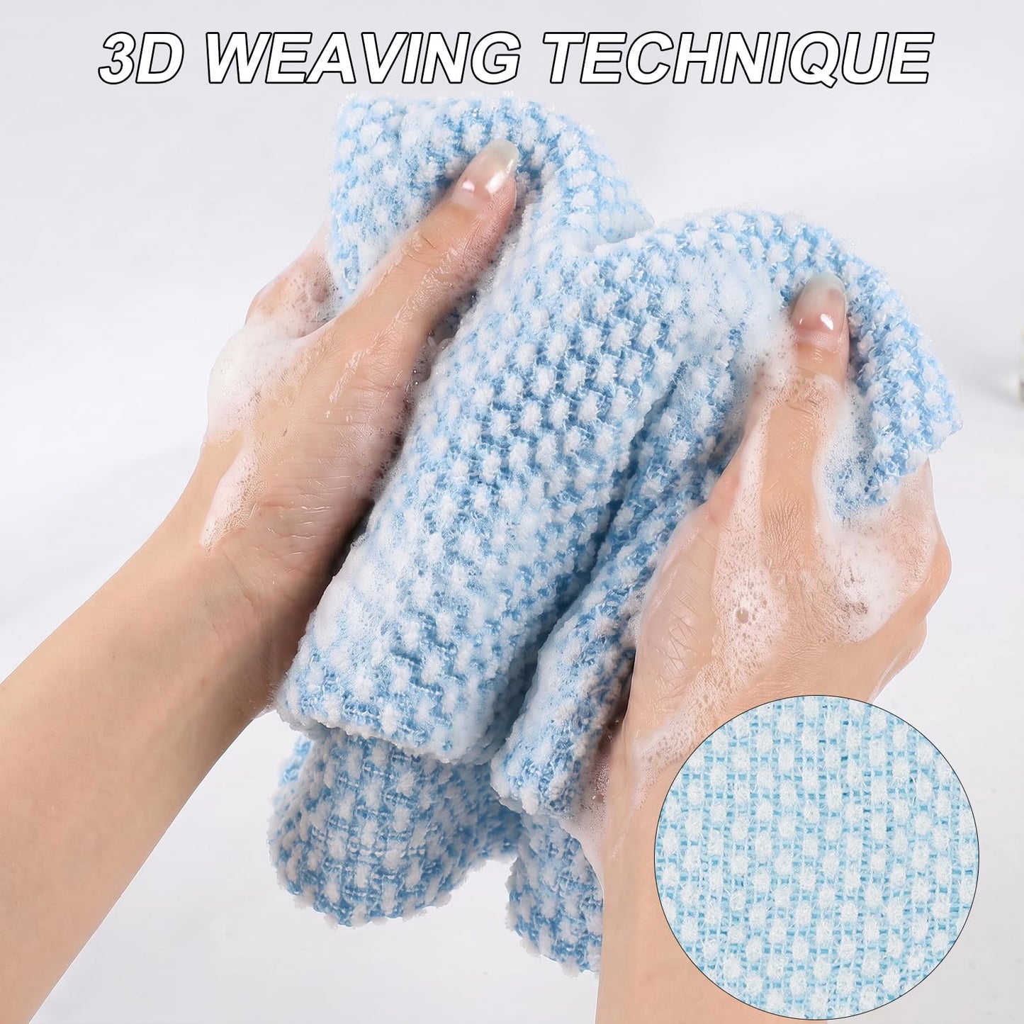 CMANLNYK 2Pcs Japanese Exfoliating Shower Towel - Deep Exfoliating Back Scrub Gentle on Sensitive Skin, 3D Weaving Technique Shower Towel