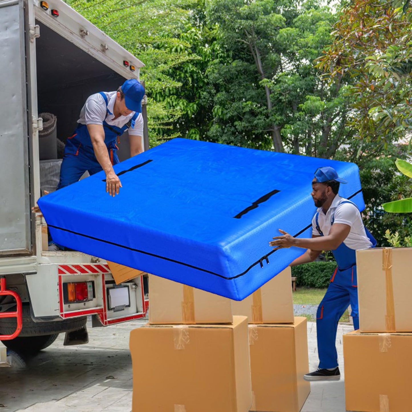 Mattress Cover for Moving and Storage King Size Mattress Bags with 8 Sturdy Handles Waterproof Mattress Protector Tarp Durable Mattress Bags for