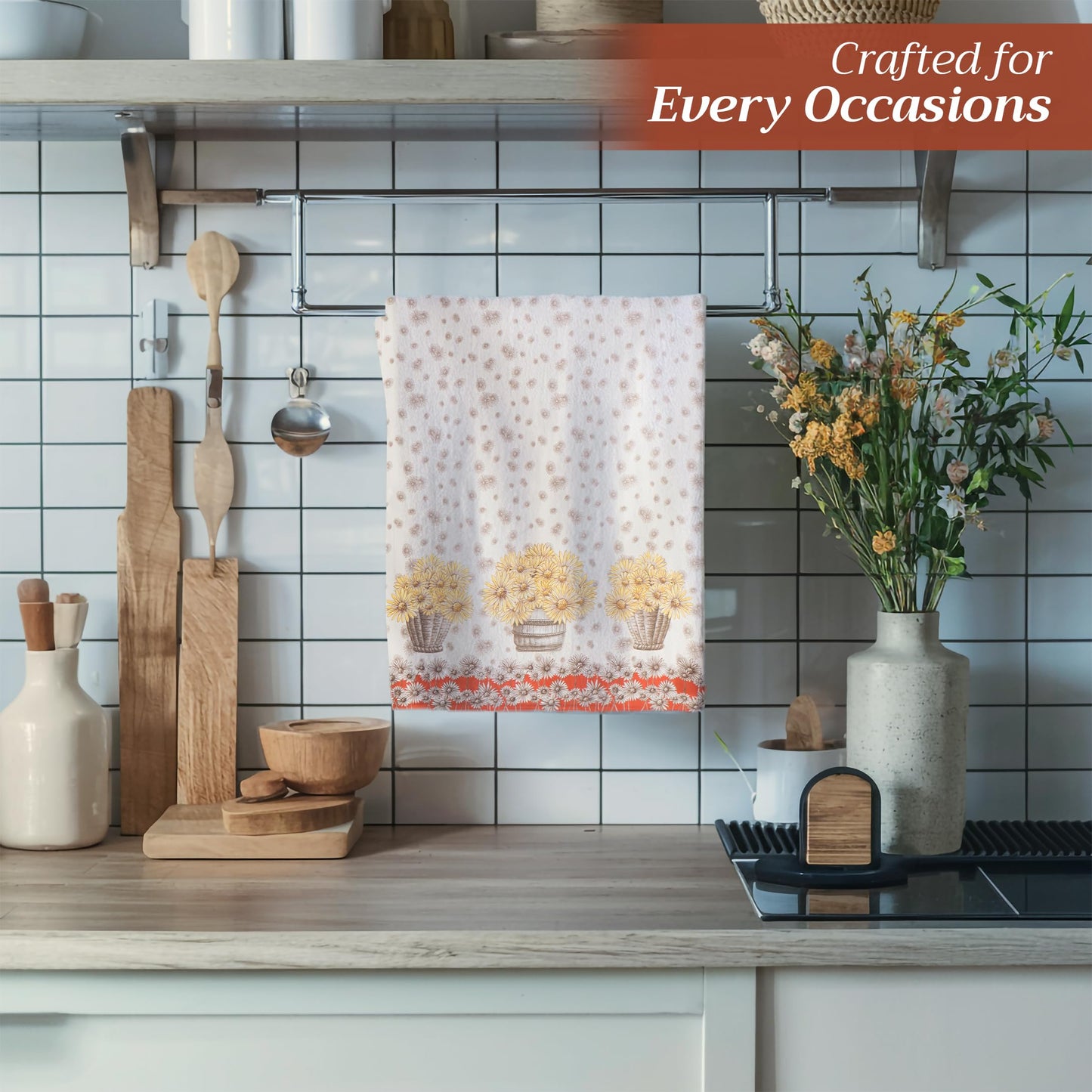 Maison d' Hermine Kitchen Towels Set of 3 Reusable 100% Cotton 70cm x 50cm