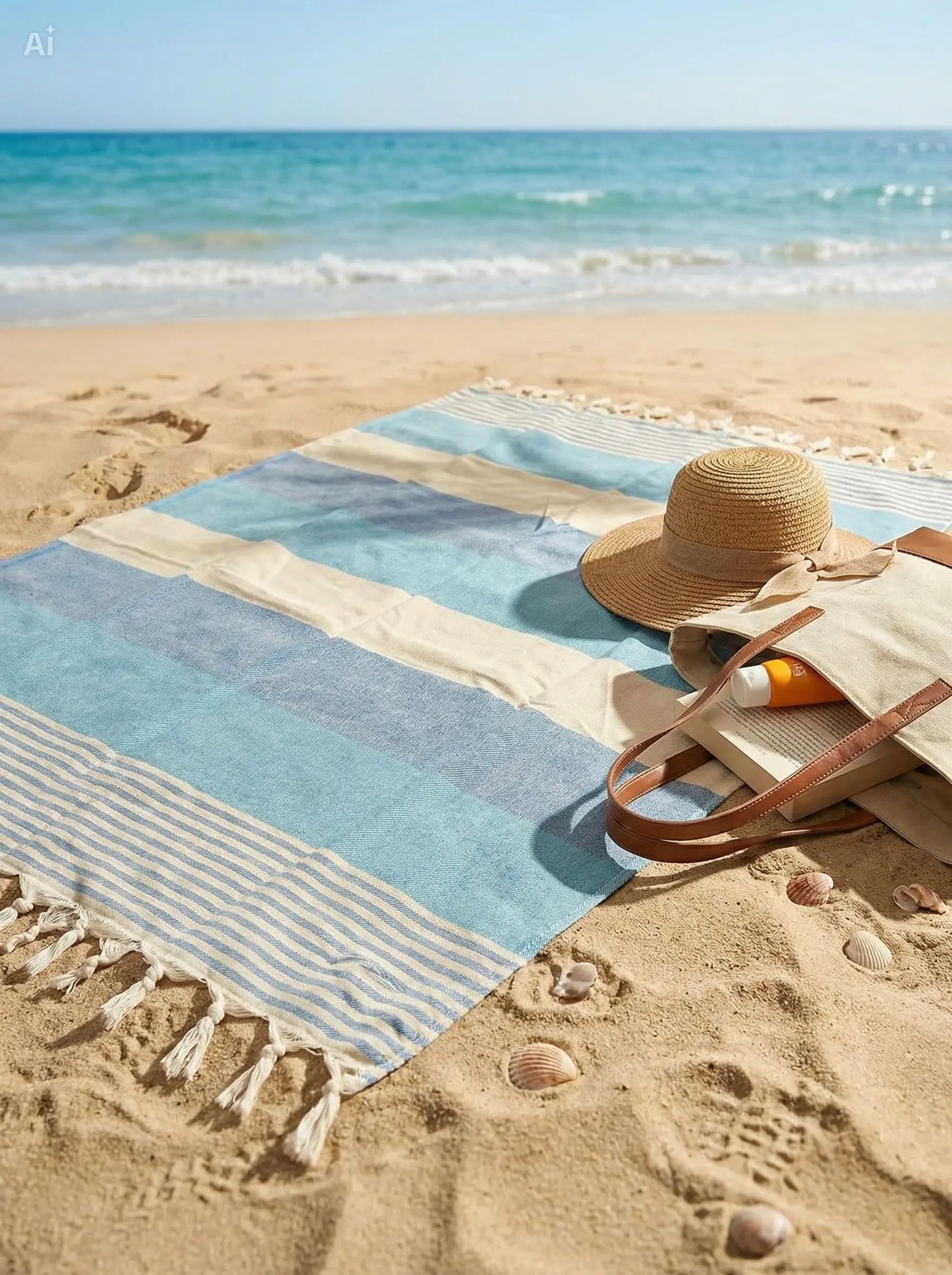WEFLORIA Turkish Peshtemal Towel β Lightweight Quick Dry Beach & Spa Towel, Oversized Cotton Hammam Towel with Tassels β Travel, Pool, Bath, Sauna