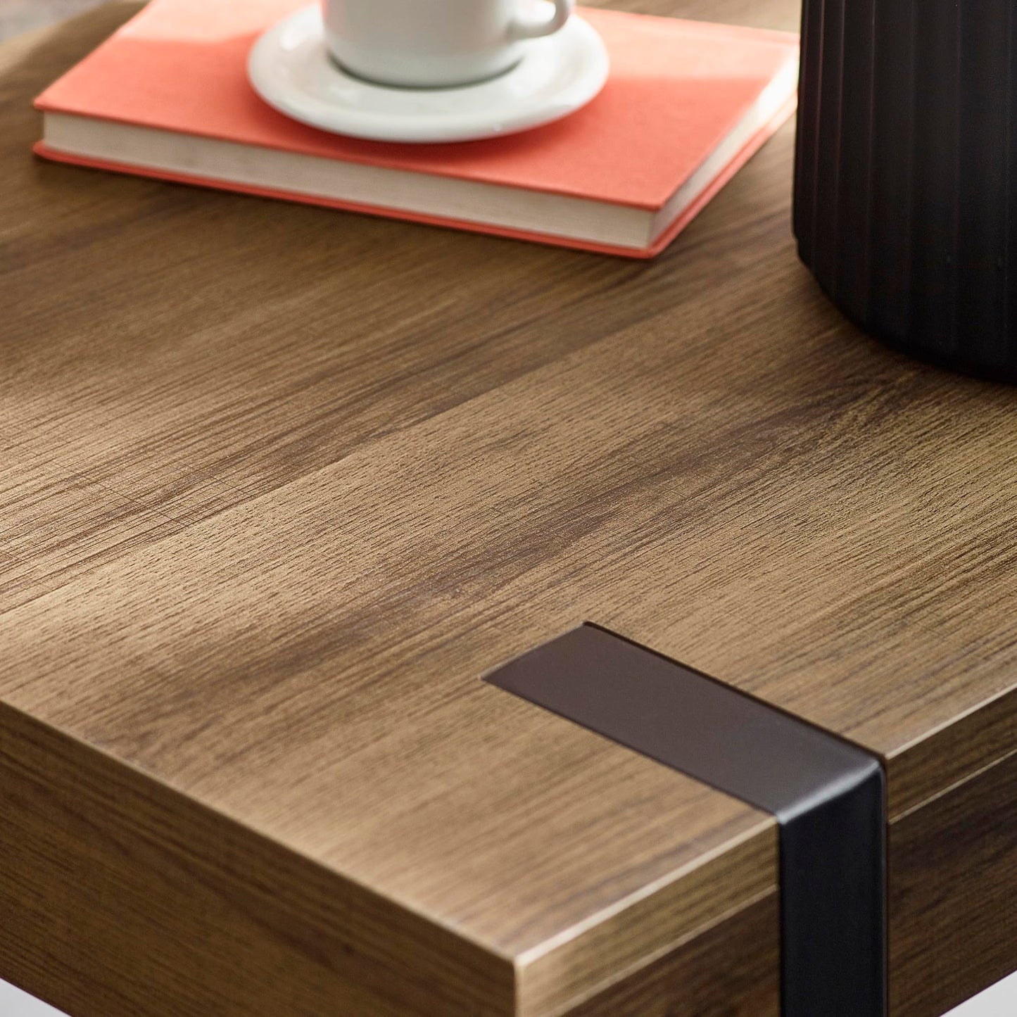 Julian Bowen Troy End Table, Brown - H50 x W50cm