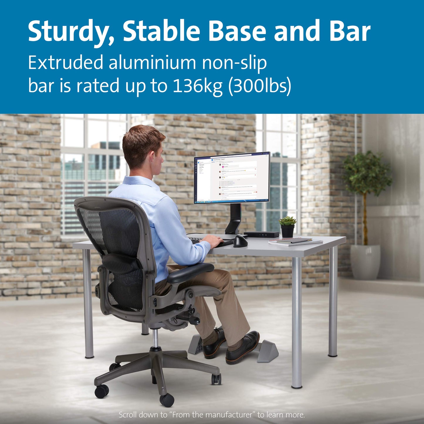 Kensington Rocking Foot Rest for Under Desk, Ergonomic Foot Stool with swiveling bar design
