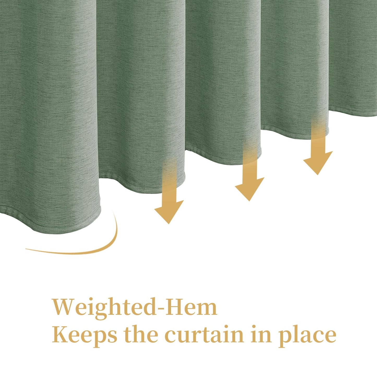 Shower Curtain, Heavy-Duty Linen-Texture Fabric Shower Curtain, Extra Soft Double-layer waterproof Shower Curtains With Smart Function Stainless